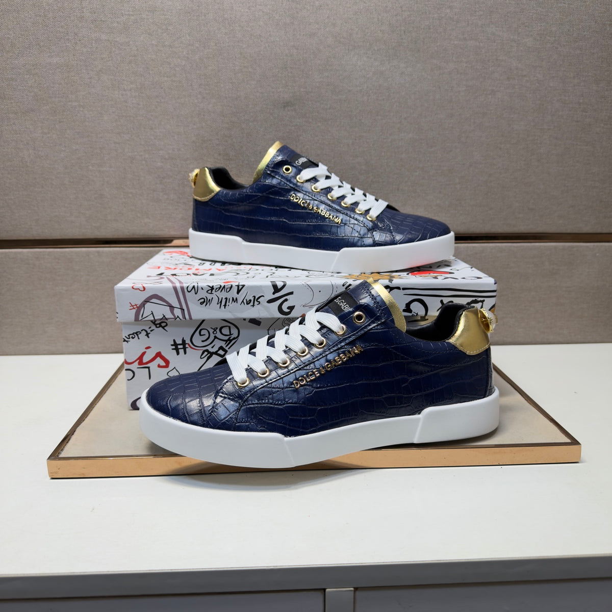 Dolce & Gabbana DG Couple's Multi-Material Casual Sneakers Multi-Color