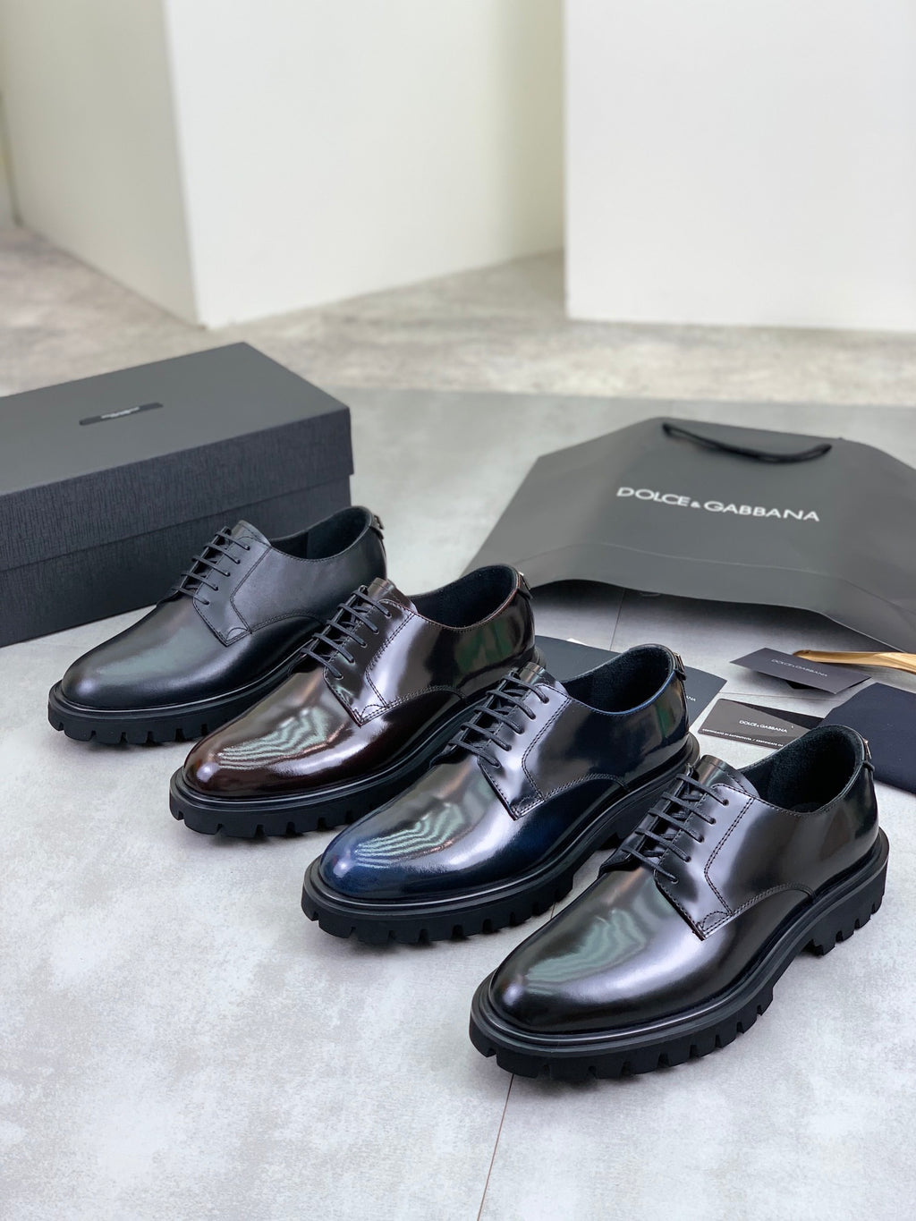 Dolce & Gabbana DG Men's Dress Shoes in Italian Patent Calfskin