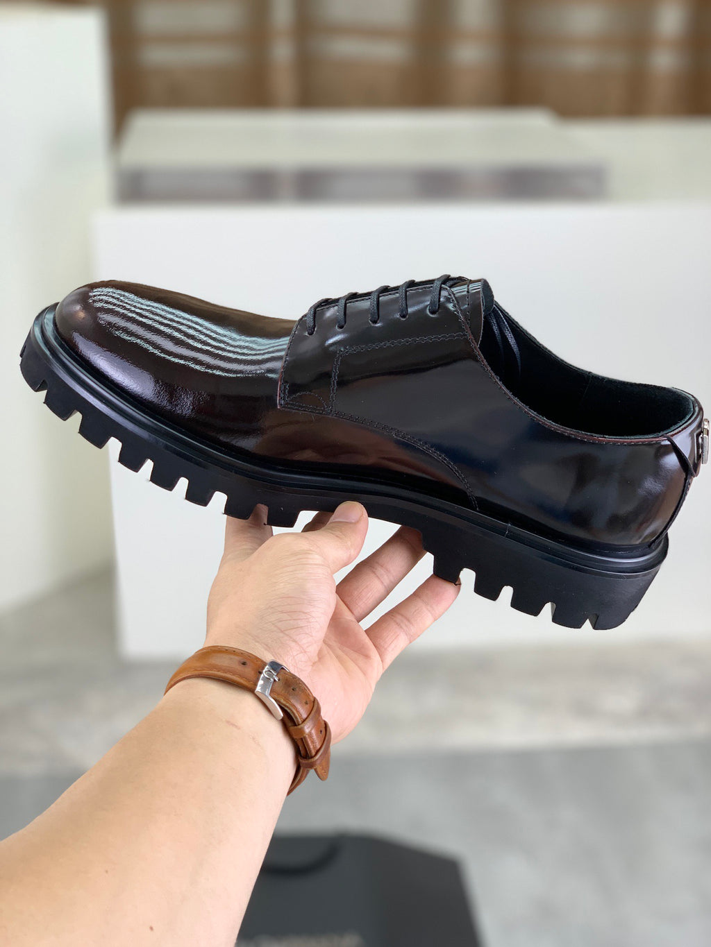 Dolce & Gabbana DG Men's Dress Shoes in Italian Patent Calfskin