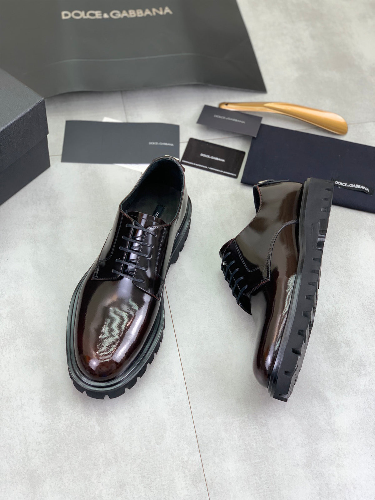 Dolce & Gabbana DG Men's Dress Shoes in Italian Patent Calfskin