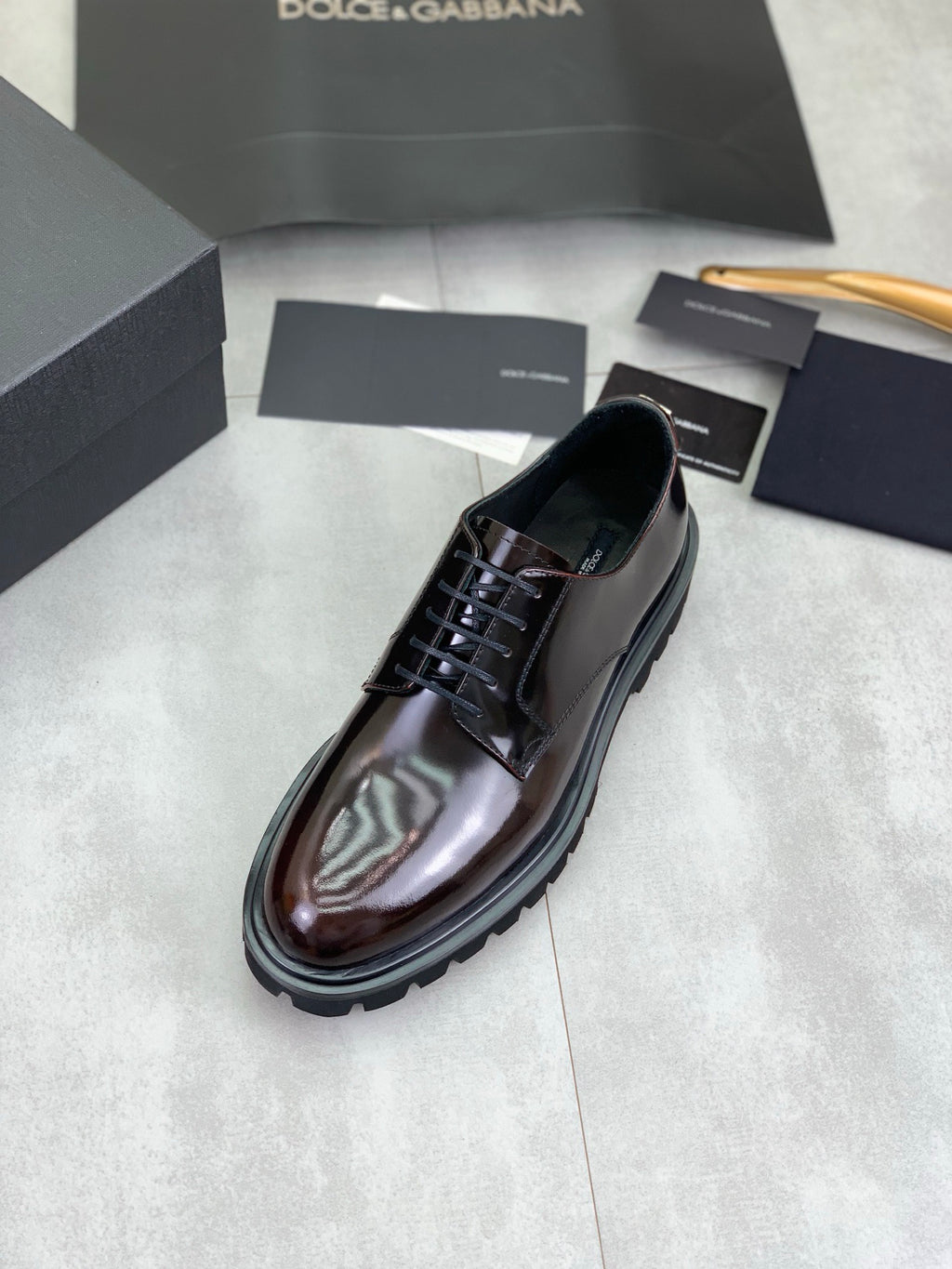 Dolce & Gabbana DG Men's Dress Shoes in Italian Patent Calfskin