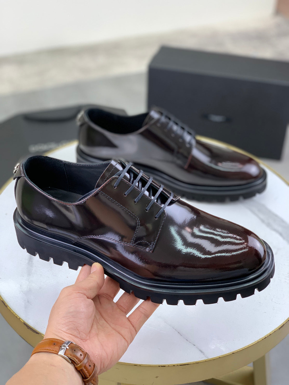 Dolce & Gabbana DG Men's Dress Shoes in Italian Patent Calfskin