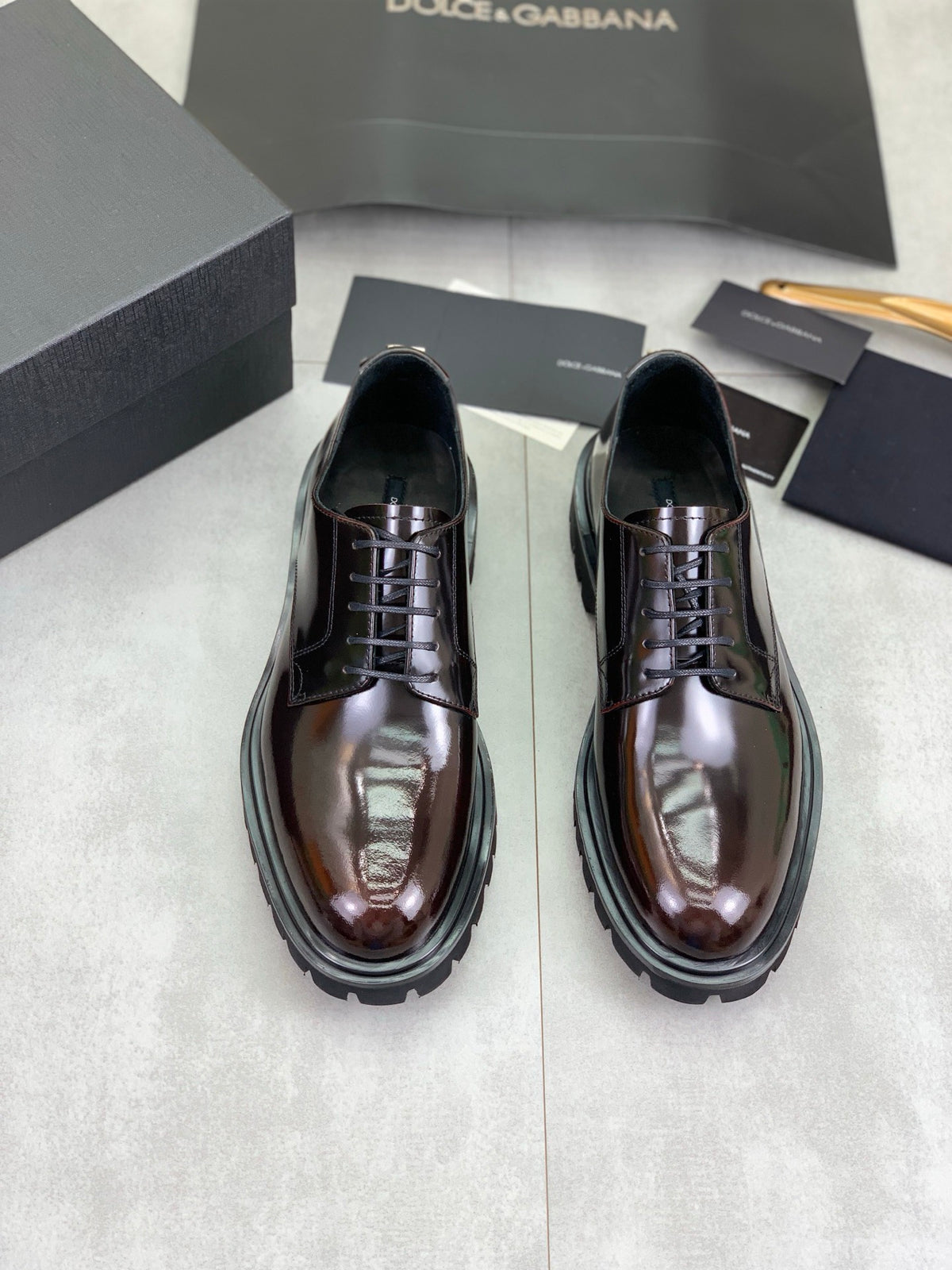 Dolce & Gabbana DG Men's Dress Shoes in Italian Patent Calfskin