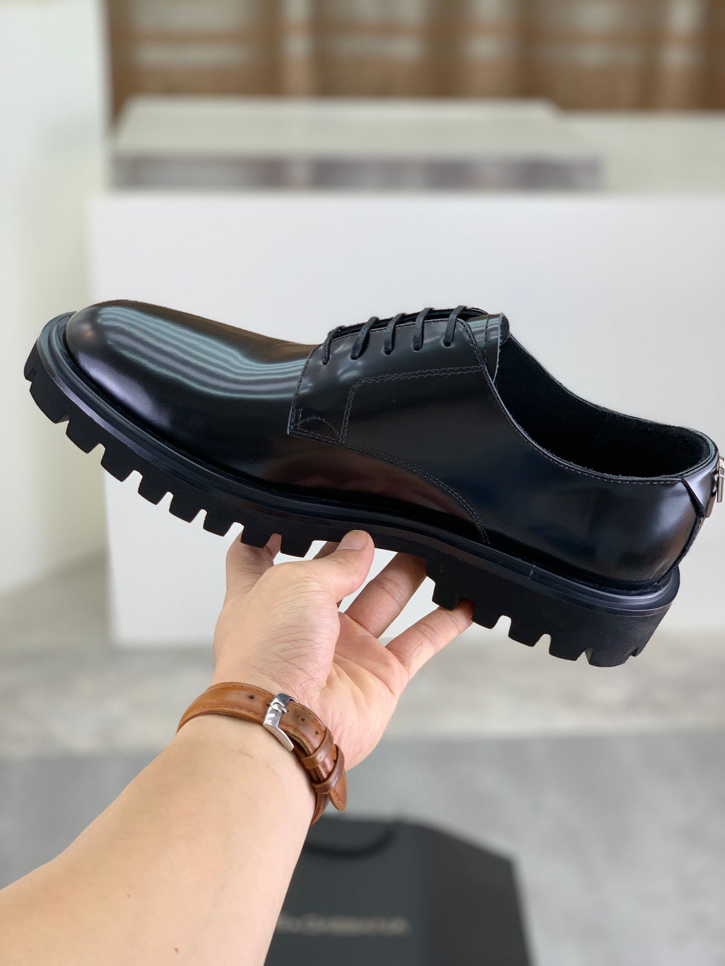 Dolce & Gabbana DG Men's Dress Shoes in Italian Patent Calfskin