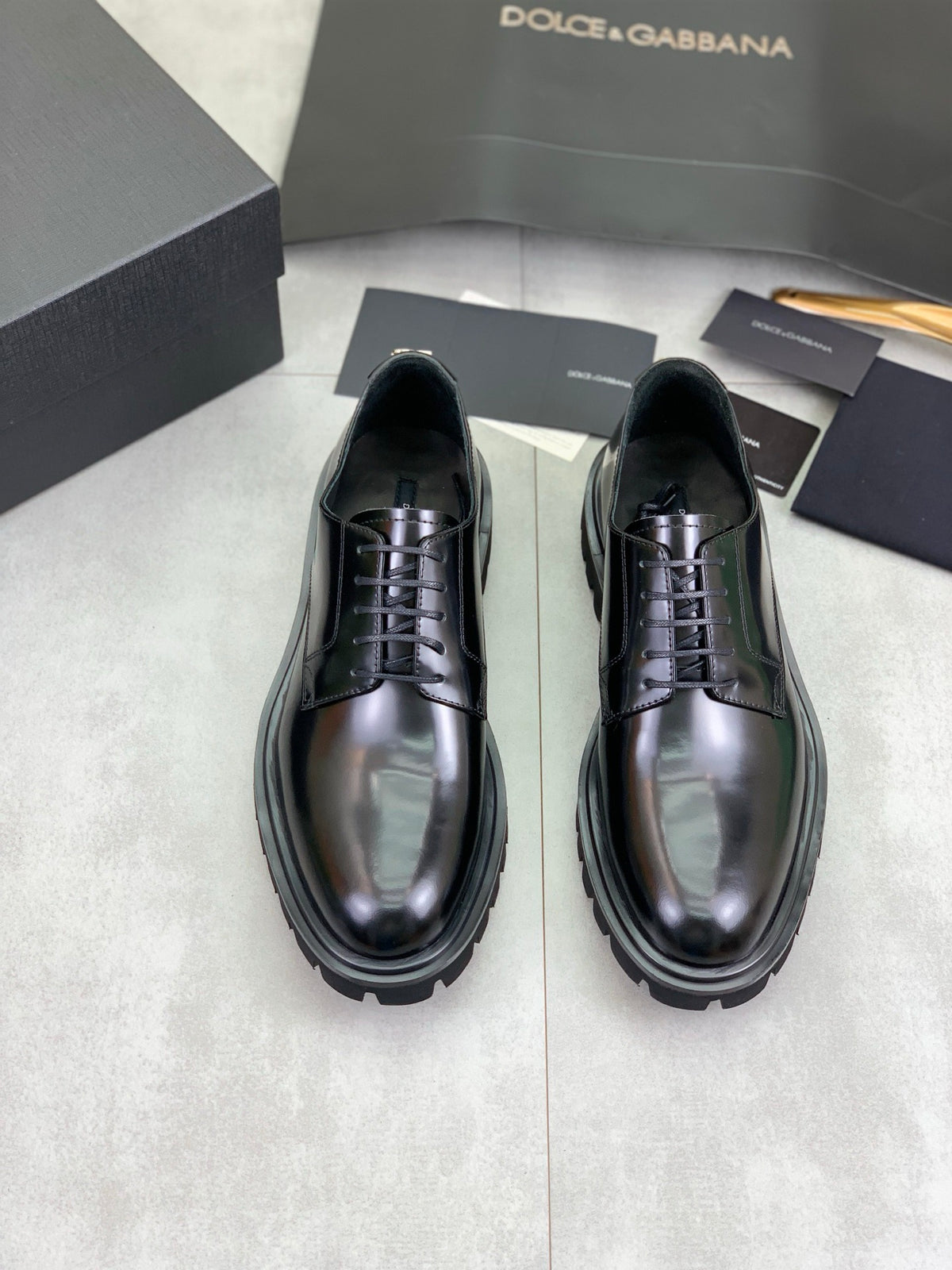 Dolce & Gabbana DG Men's Dress Shoes in Italian Patent Calfskin