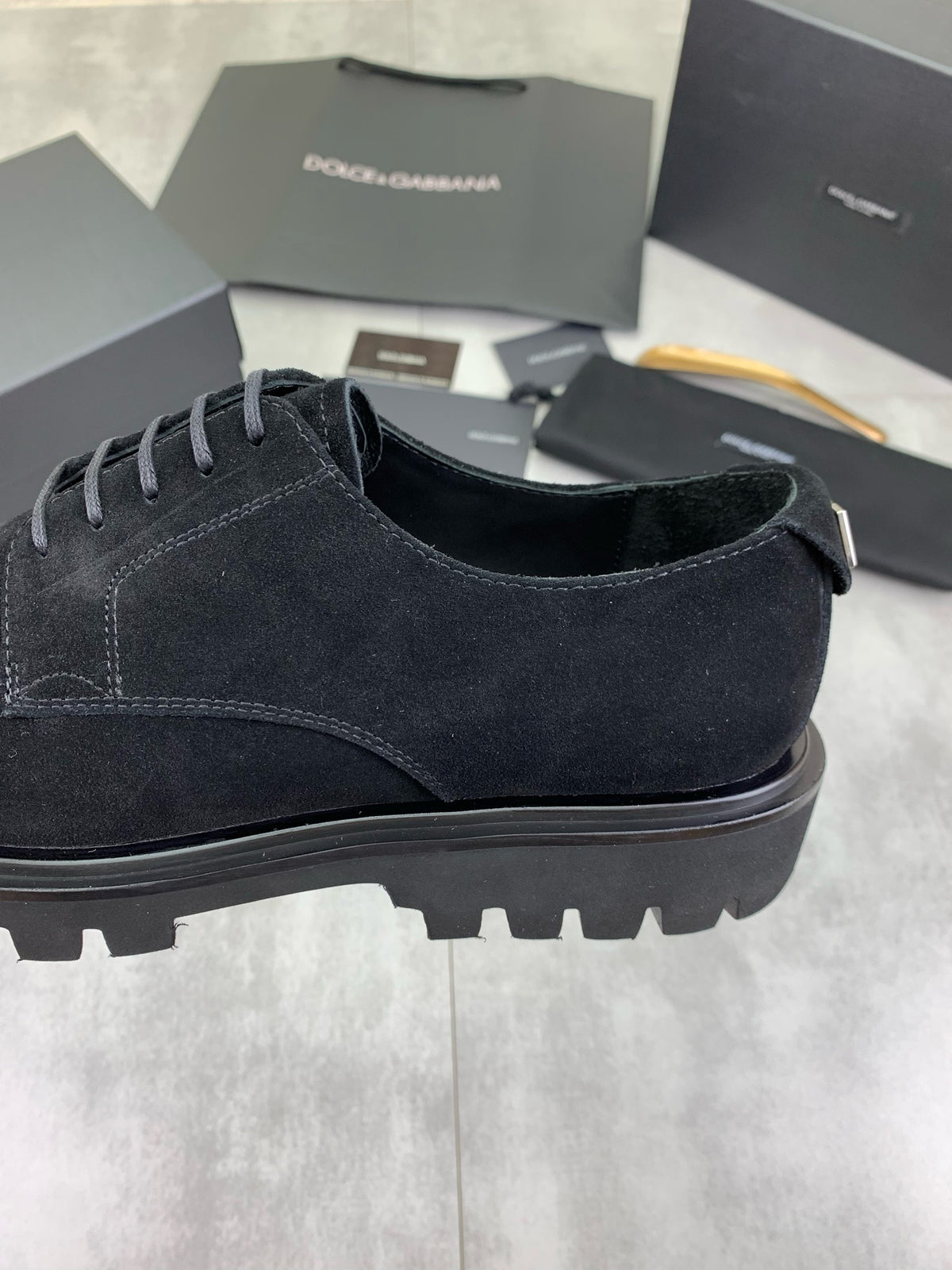 Dolce & Gabbana DG Men's Slip-On Moccasin Loafers with Metal Detail