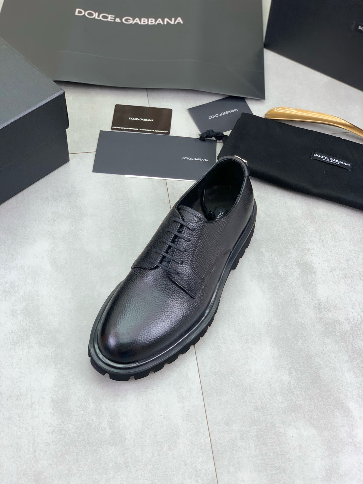 Dolce & Gabbana DG Men's Slip-On Moccasin Loafers with Metal Detail