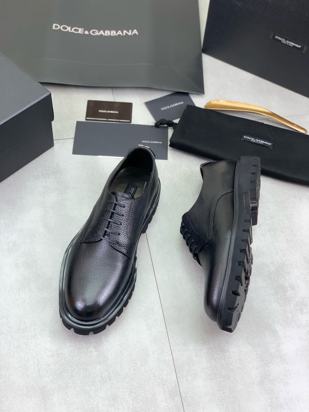 Dolce & Gabbana DG Men's Slip-On Moccasin Loafers with Metal Detail
