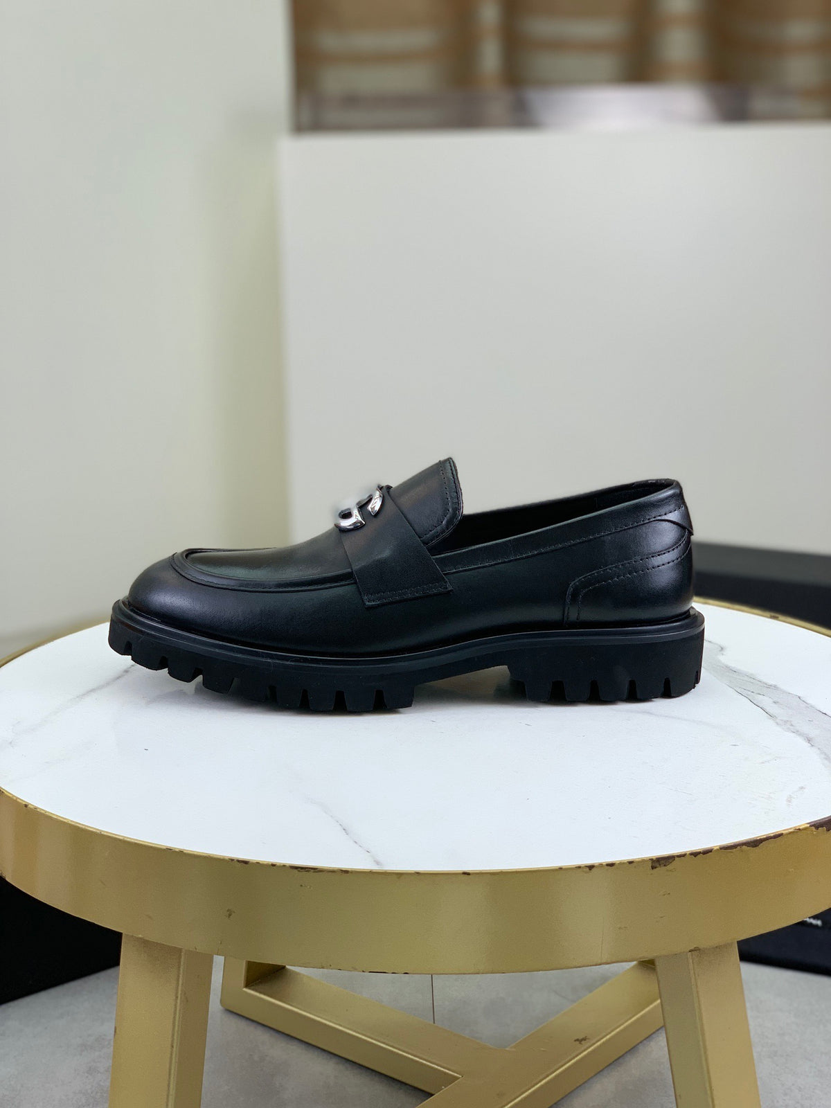 Dolce & Gabbana DG Men's Slip-On Moccasin Loafers with Metal Detail