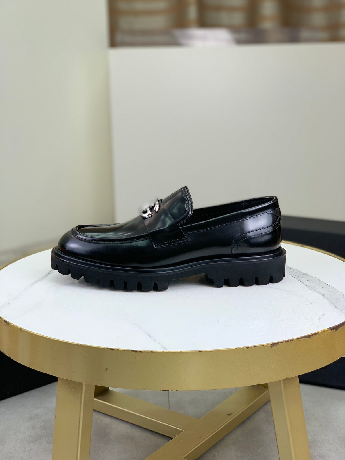 Dolce & Gabbana DG Men's Slip-On Moccasin Loafers with Metal Detail