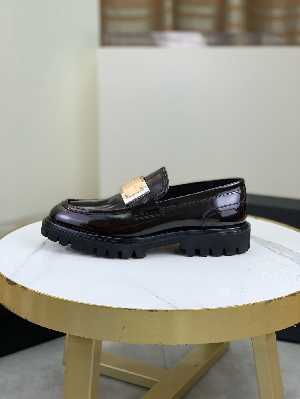 Dolce & Gabbana DG Men's Slip-On Moccasin Loafers with Metal Detail