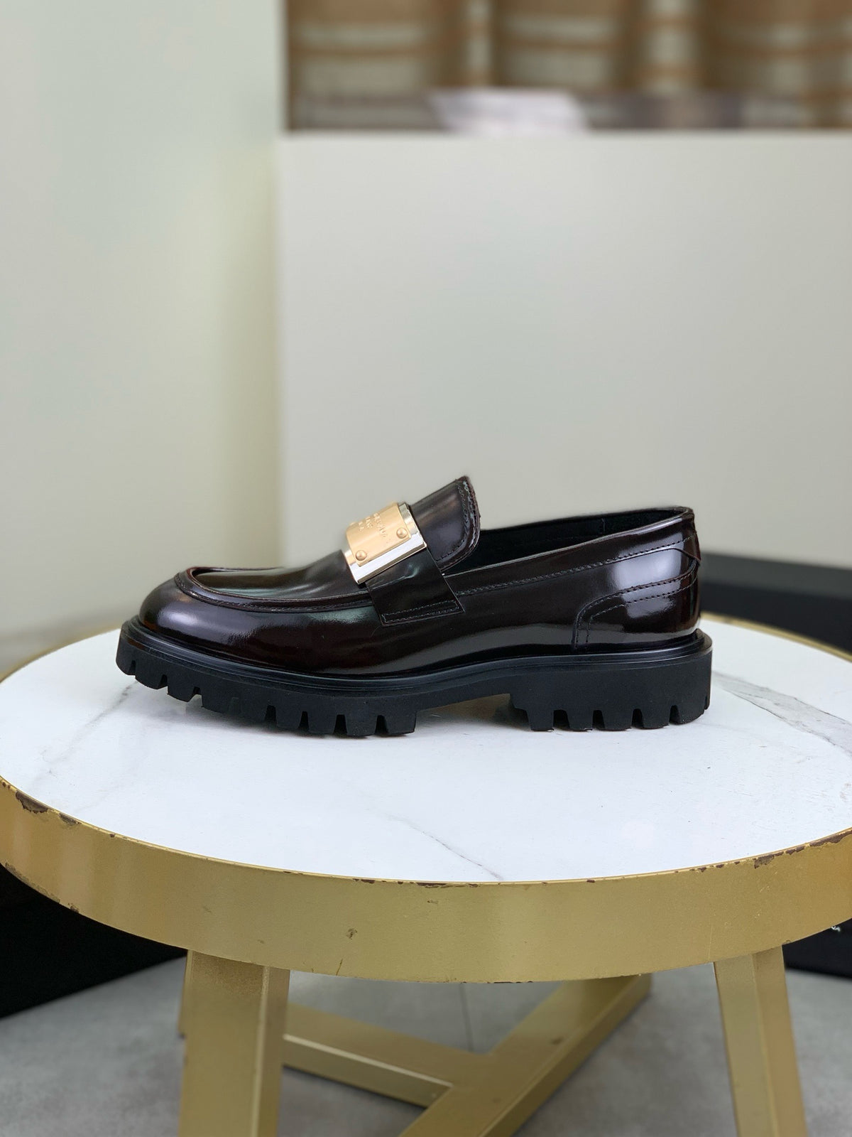 Dolce & Gabbana DG Men's Slip-On Moccasin Loafers with Metal Detail