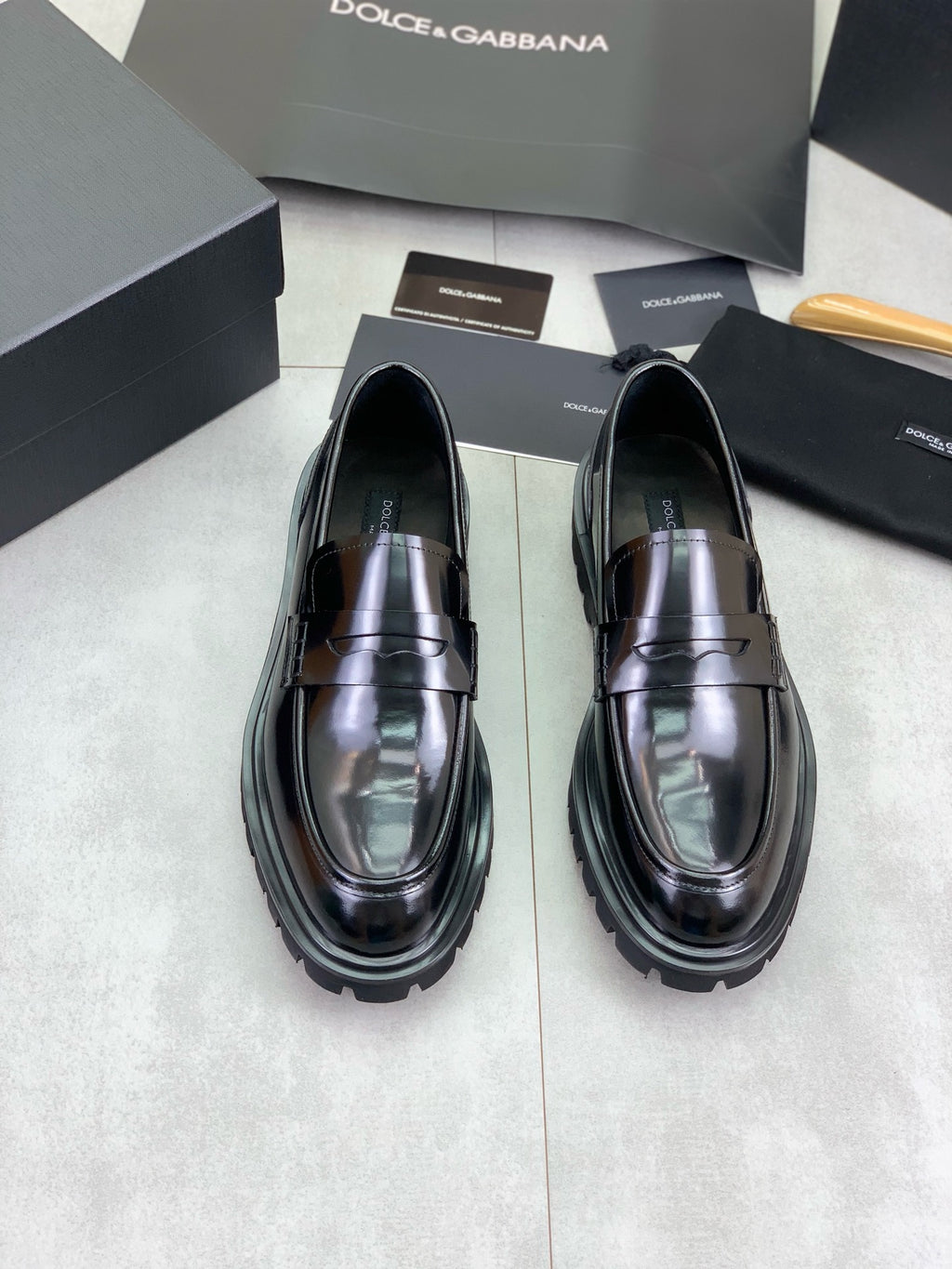 Dolce & Gabbana DG Men's Dress Shoes in Italian Patent Calfskin