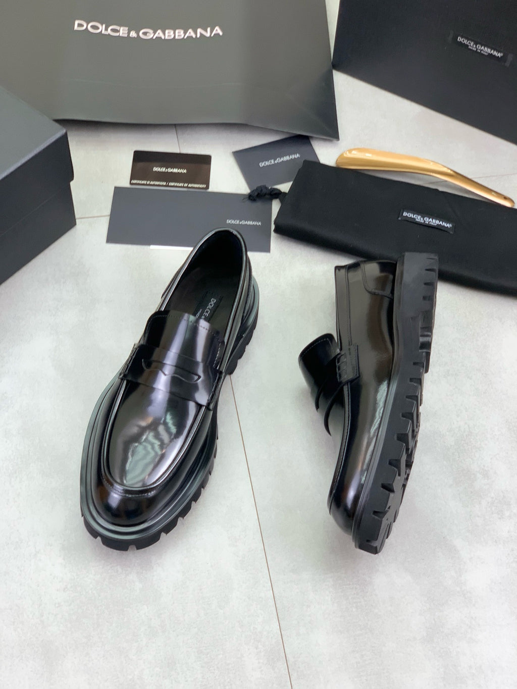 Dolce & Gabbana DG Men's Dress Shoes in Italian Patent Calfskin