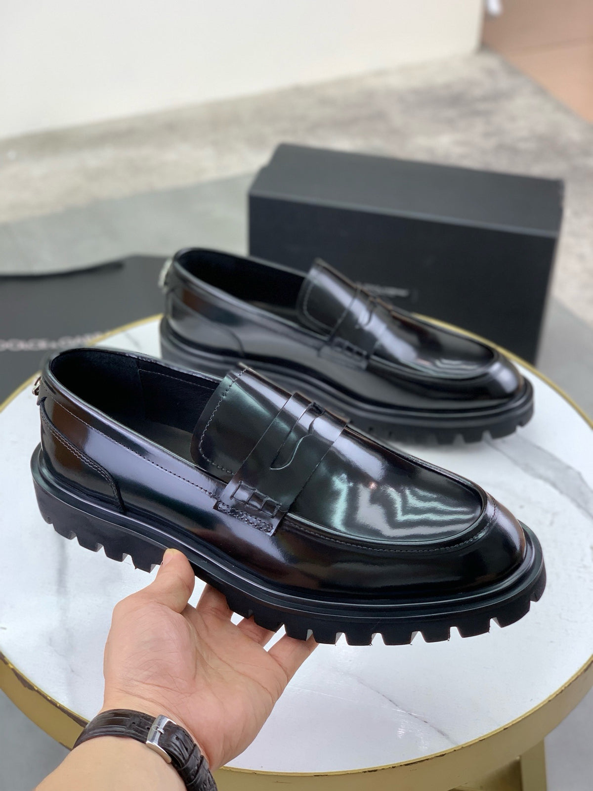 Dolce & Gabbana DG Men's Dress Shoes in Italian Patent Calfskin