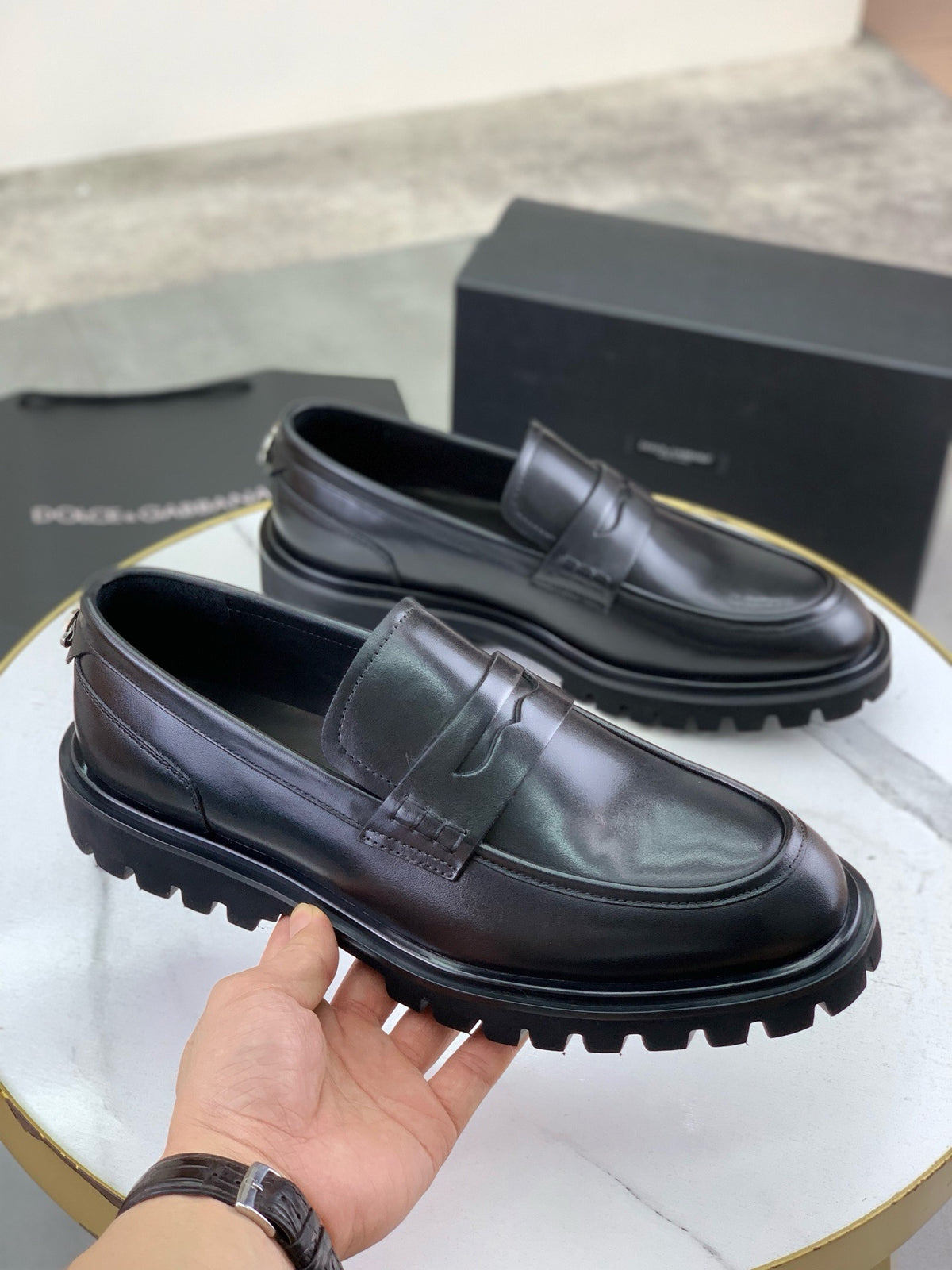 Dolce & Gabbana DG Men's Dress Shoes in Italian Patent Calfskin