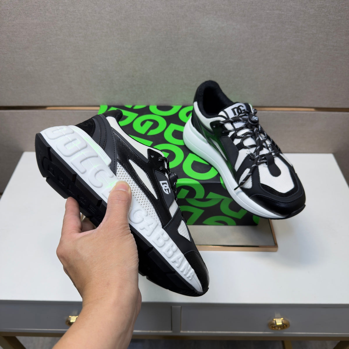 Dolce & Gabbana DG Men's Multi-Material Casual Sneakers 4 Colors