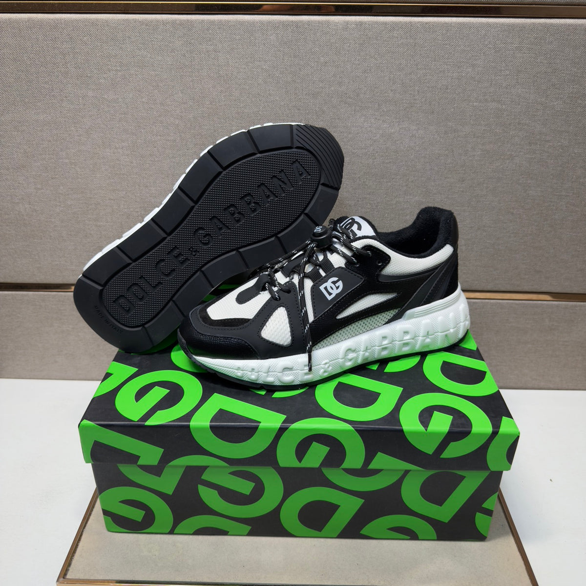 Dolce & Gabbana DG Men's Multi-Material Casual Sneakers 4 Colors