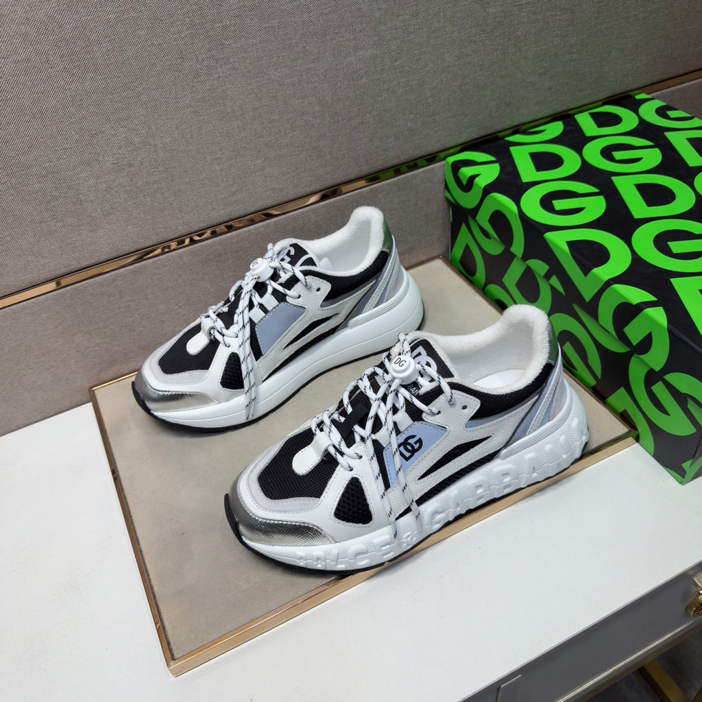 Dolce & Gabbana DG Men's Multi-Material Casual Sneakers 4 Colors
