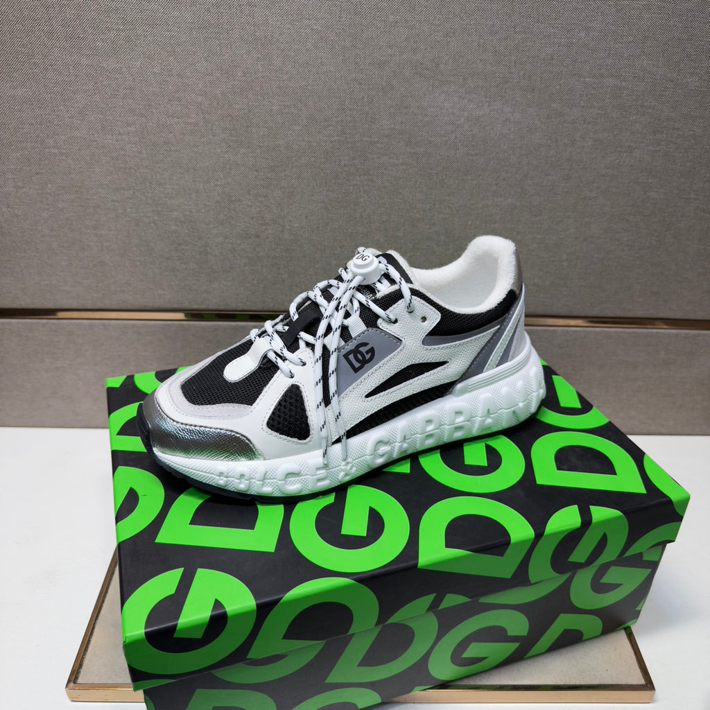 Dolce & Gabbana DG Men's Multi-Material Casual Sneakers 4 Colors