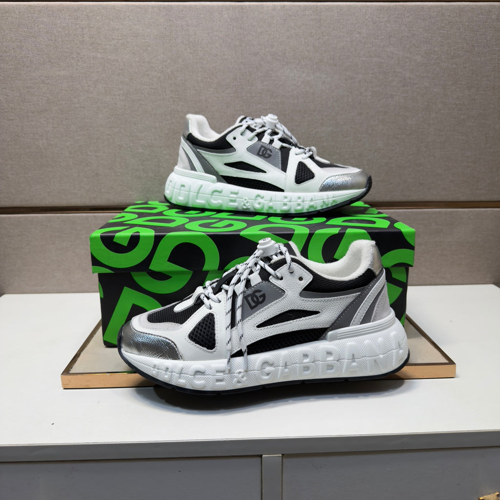 Dolce & Gabbana DG Men's Multi-Material Casual Sneakers 4 Colors