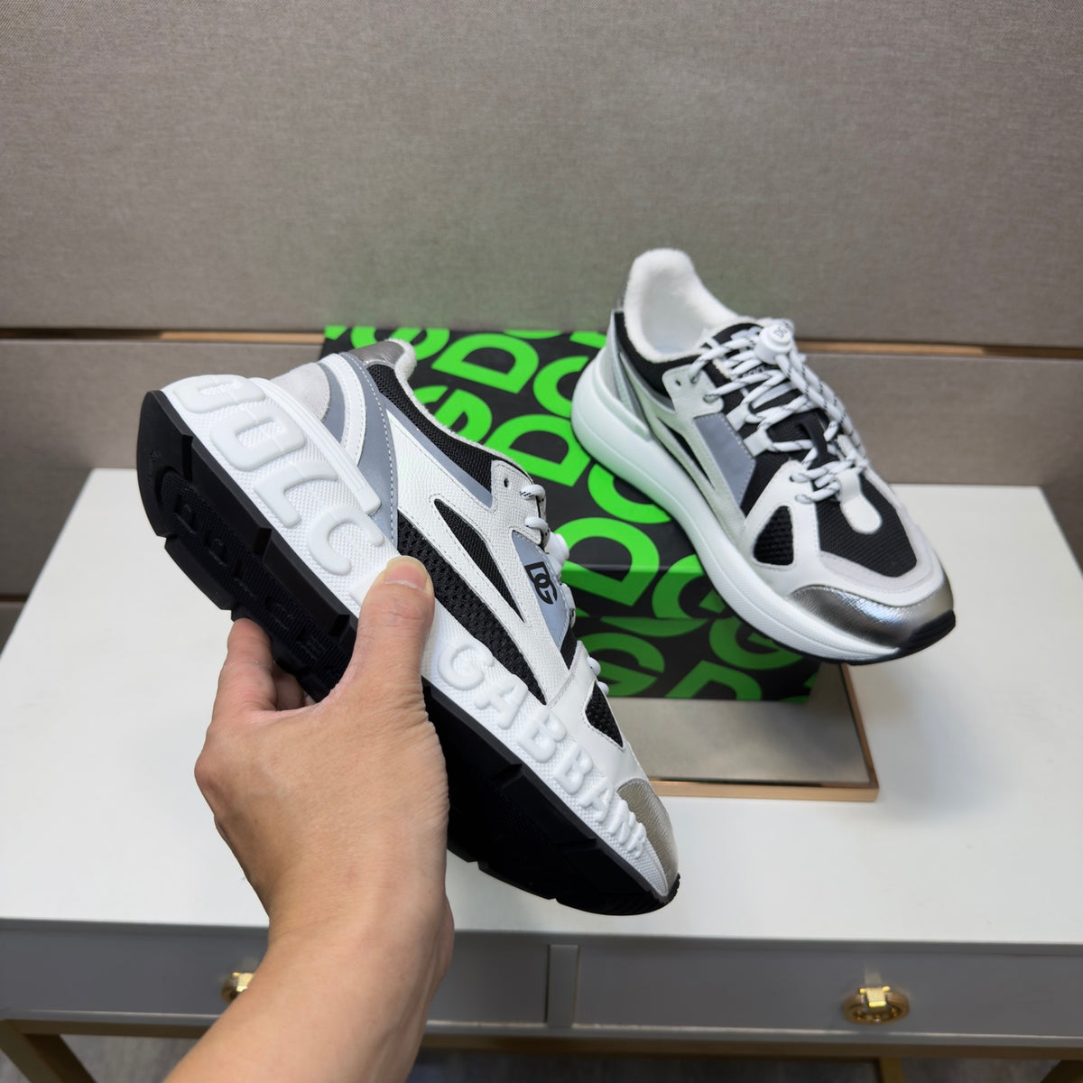 Dolce & Gabbana DG Men's Multi-Material Casual Sneakers 4 Colors