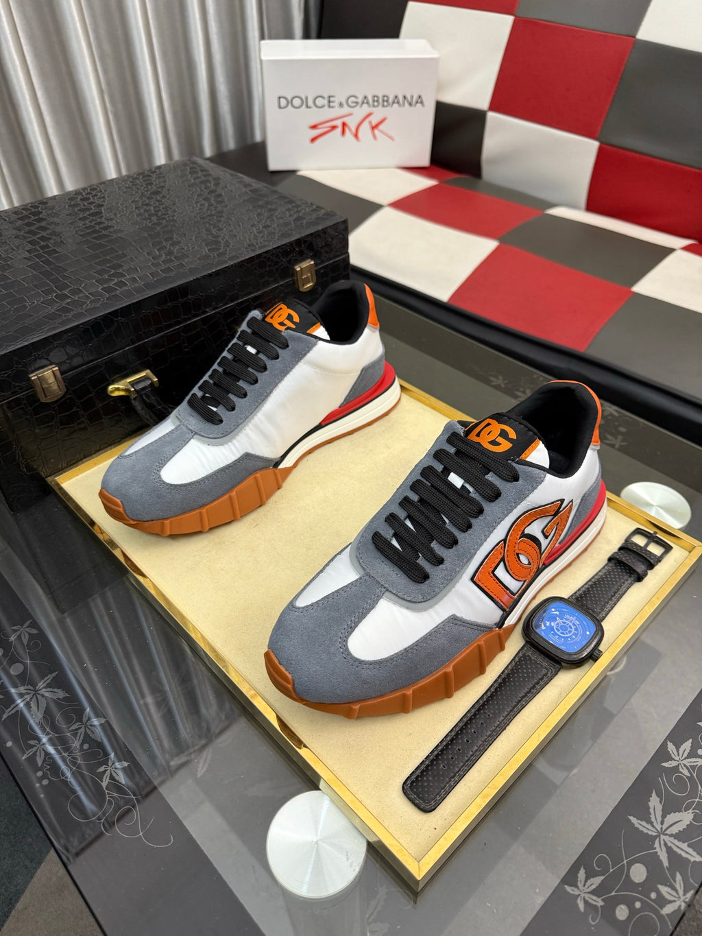 Dolce & Gabbana DG Silk Calfskin & Nubuck Casual Sneakers