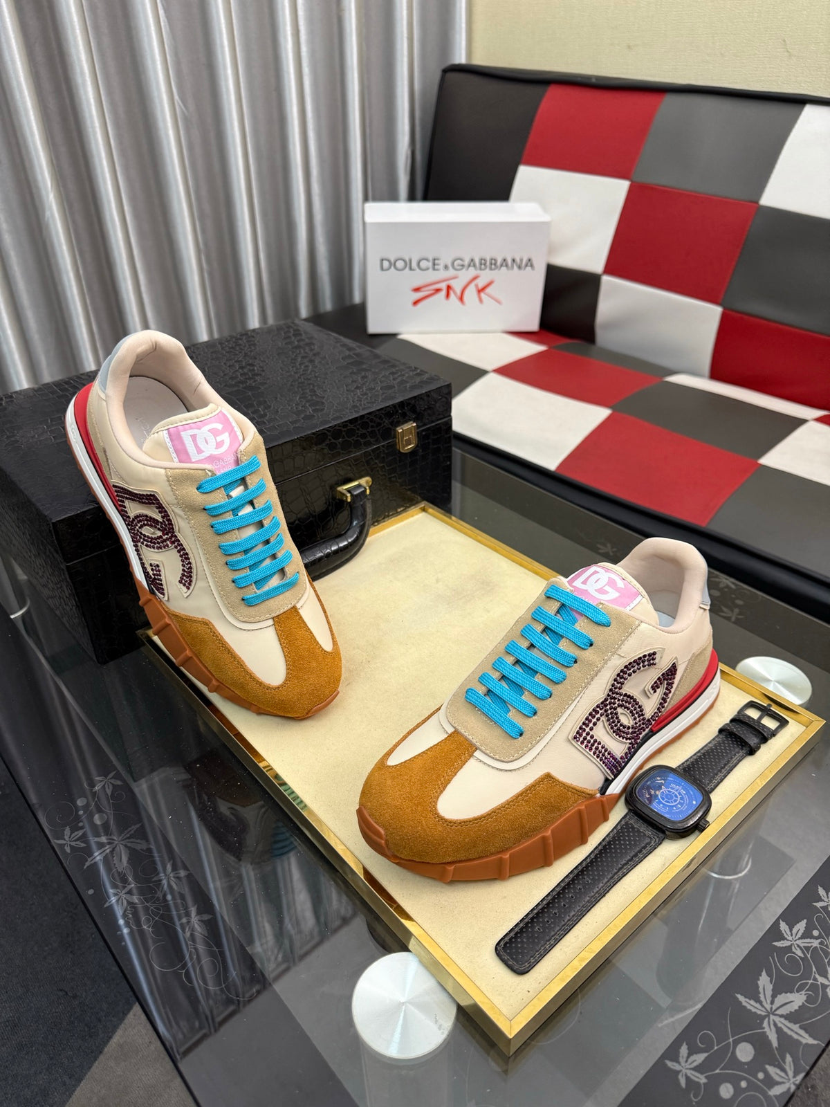 Dolce & Gabbana DG Silk Calfskin & Nubuck Casual Sneakers
