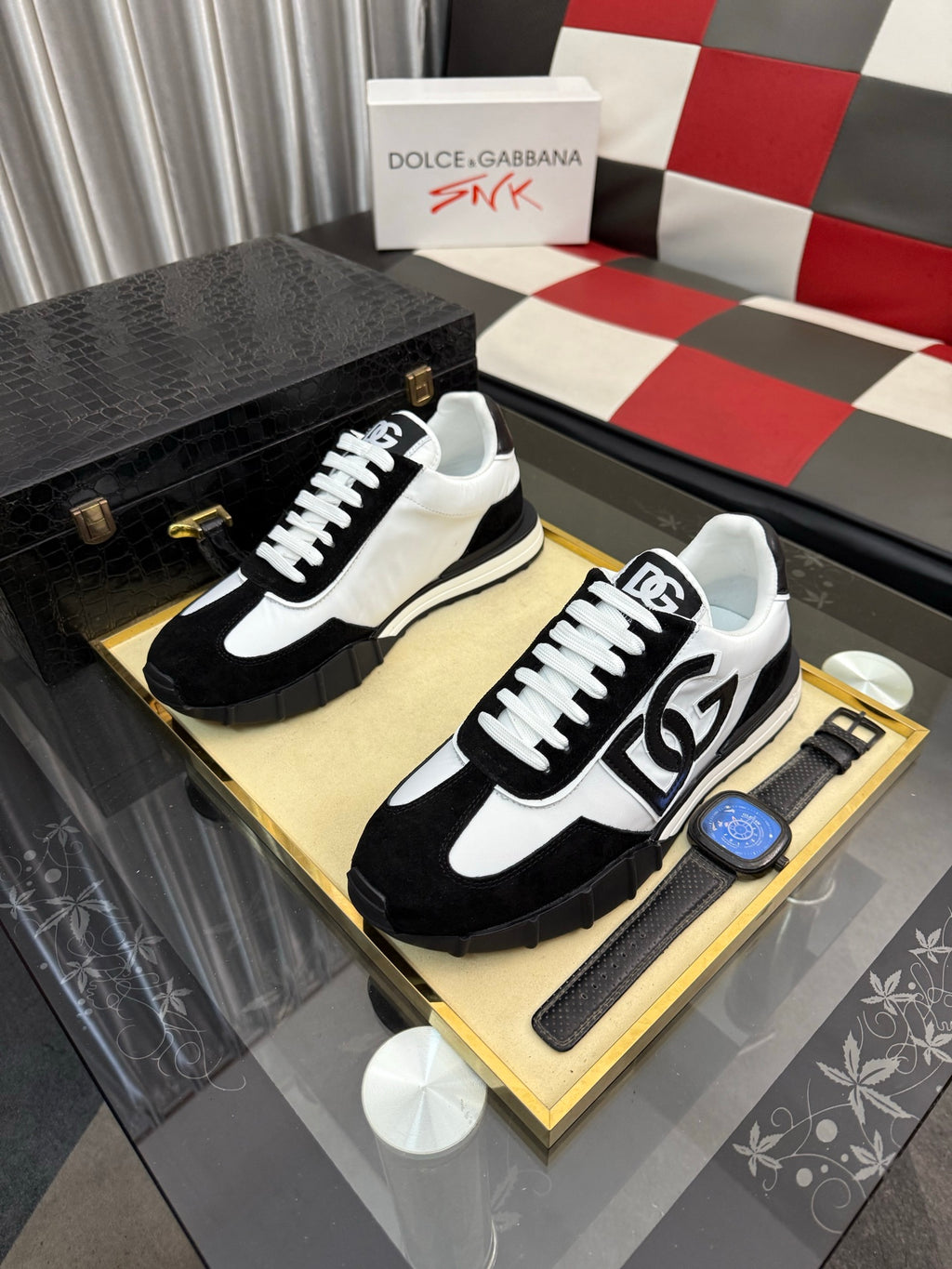 Dolce & Gabbana DG Silk Calfskin & Nubuck Casual Sneakers