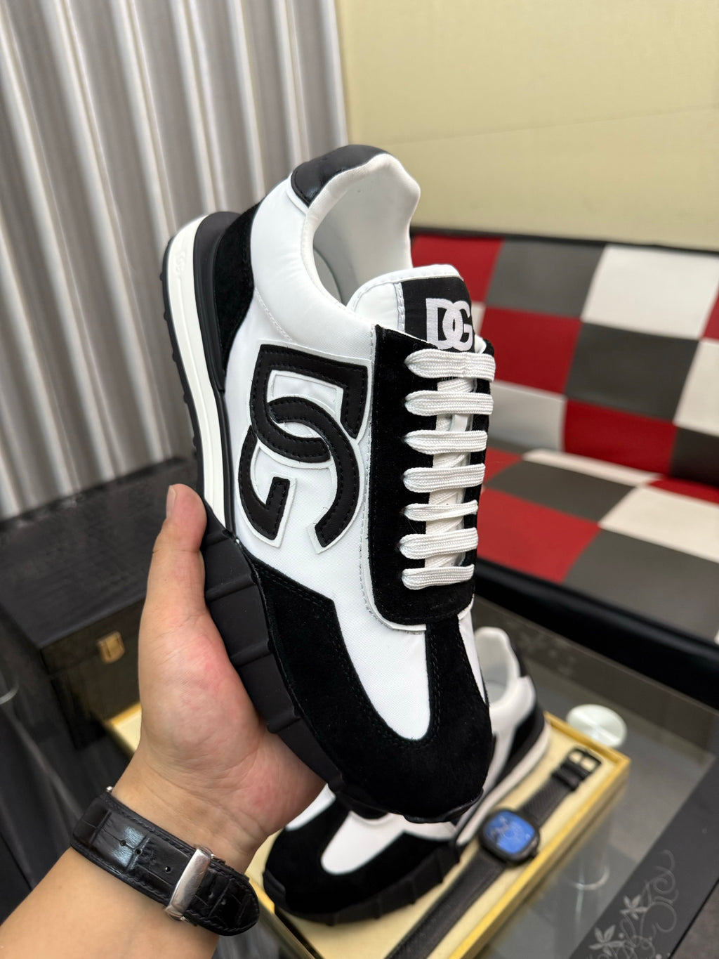 Dolce & Gabbana DG Silk Calfskin & Nubuck Casual Sneakers