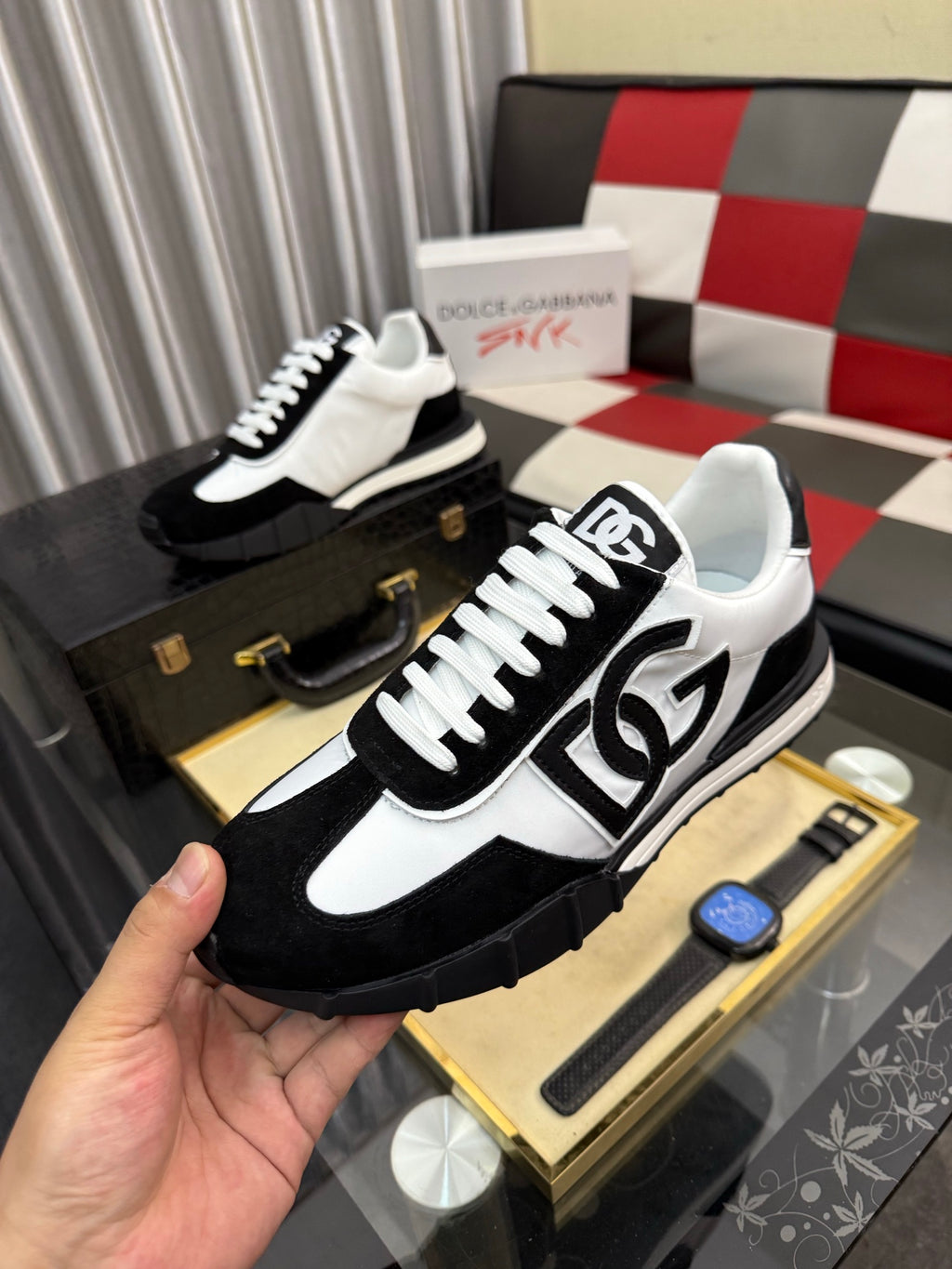 Dolce & Gabbana DG Silk Calfskin & Nubuck Casual Sneakers