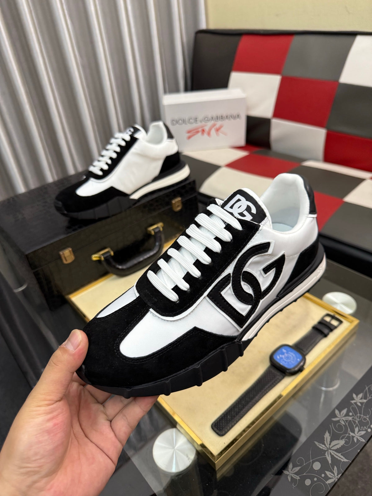 Dolce & Gabbana DG Silk Calfskin & Nubuck Casual Sneakers