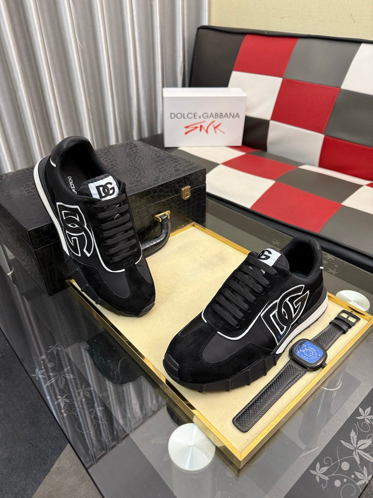 Dolce & Gabbana DG Silk Calfskin & Nubuck Casual Sneakers