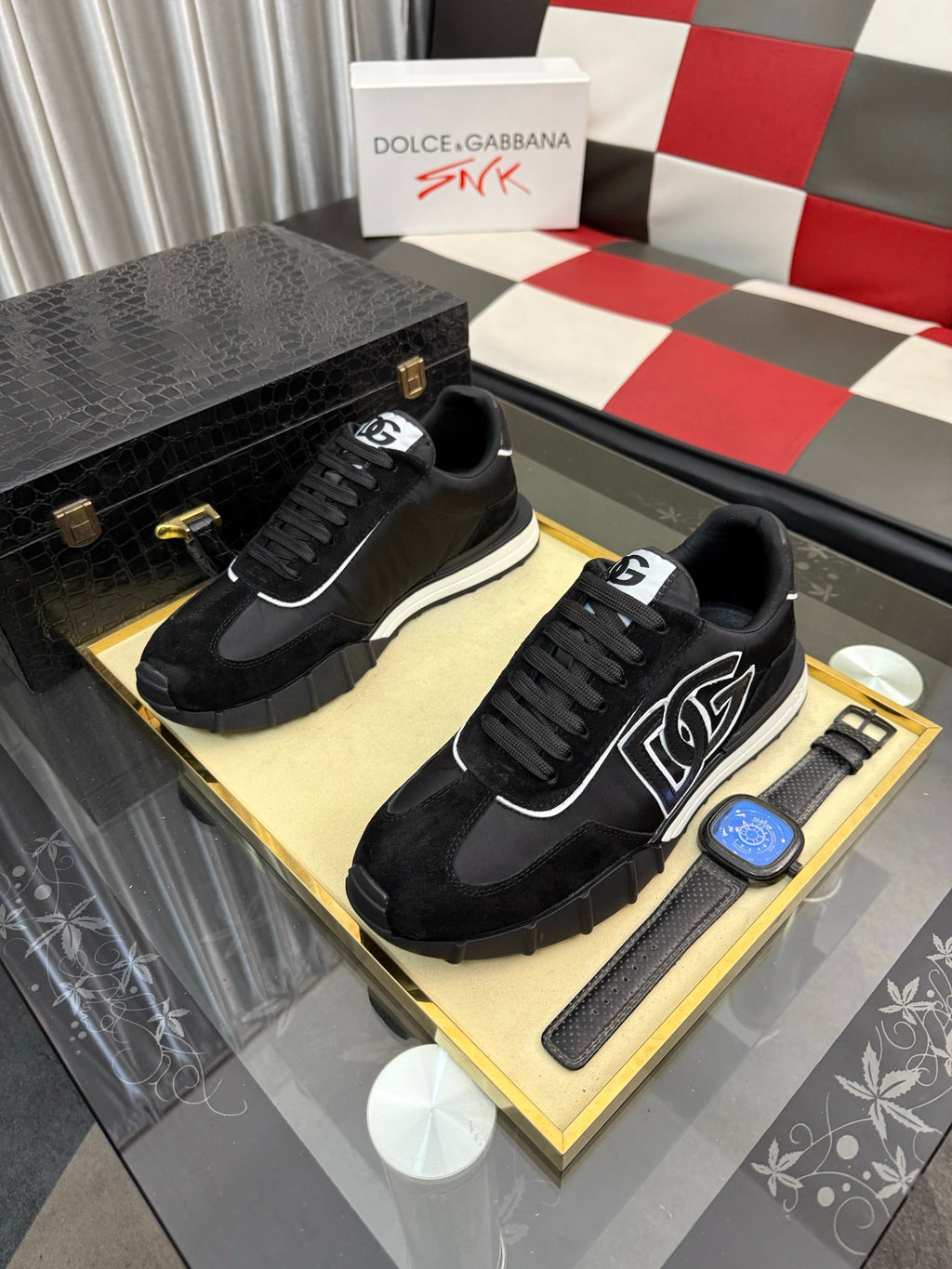 Dolce & Gabbana DG Silk Calfskin & Nubuck Casual Sneakers