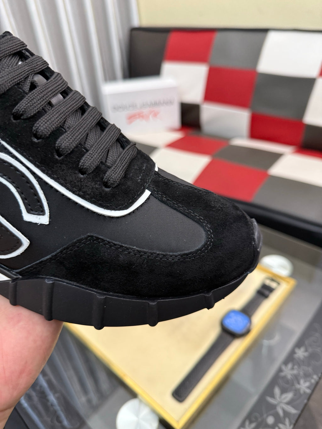 Dolce & Gabbana DG Silk Calfskin & Nubuck Casual Sneakers