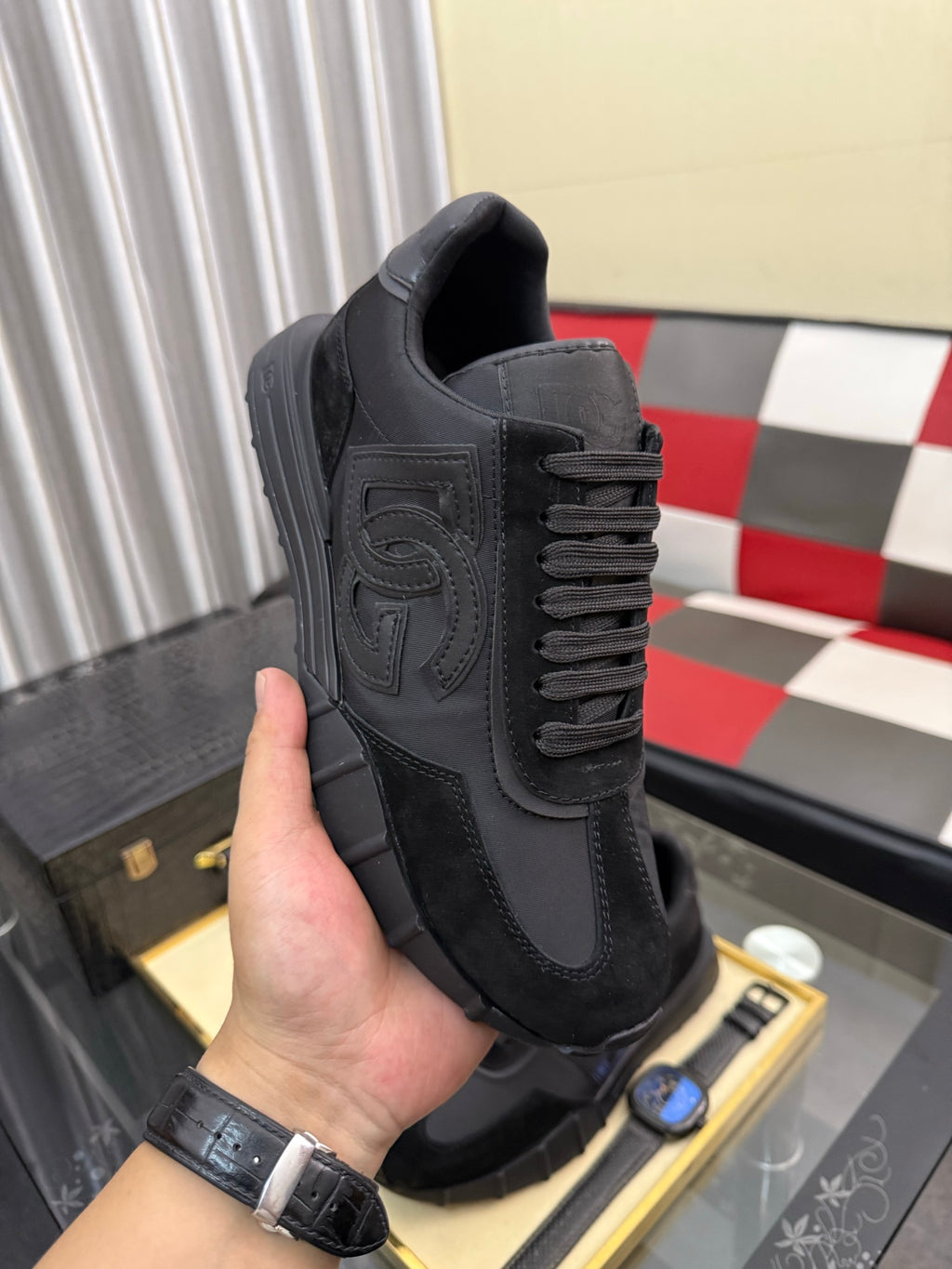 Dolce & Gabbana DG Silk Calfskin & Nubuck Casual Sneakers