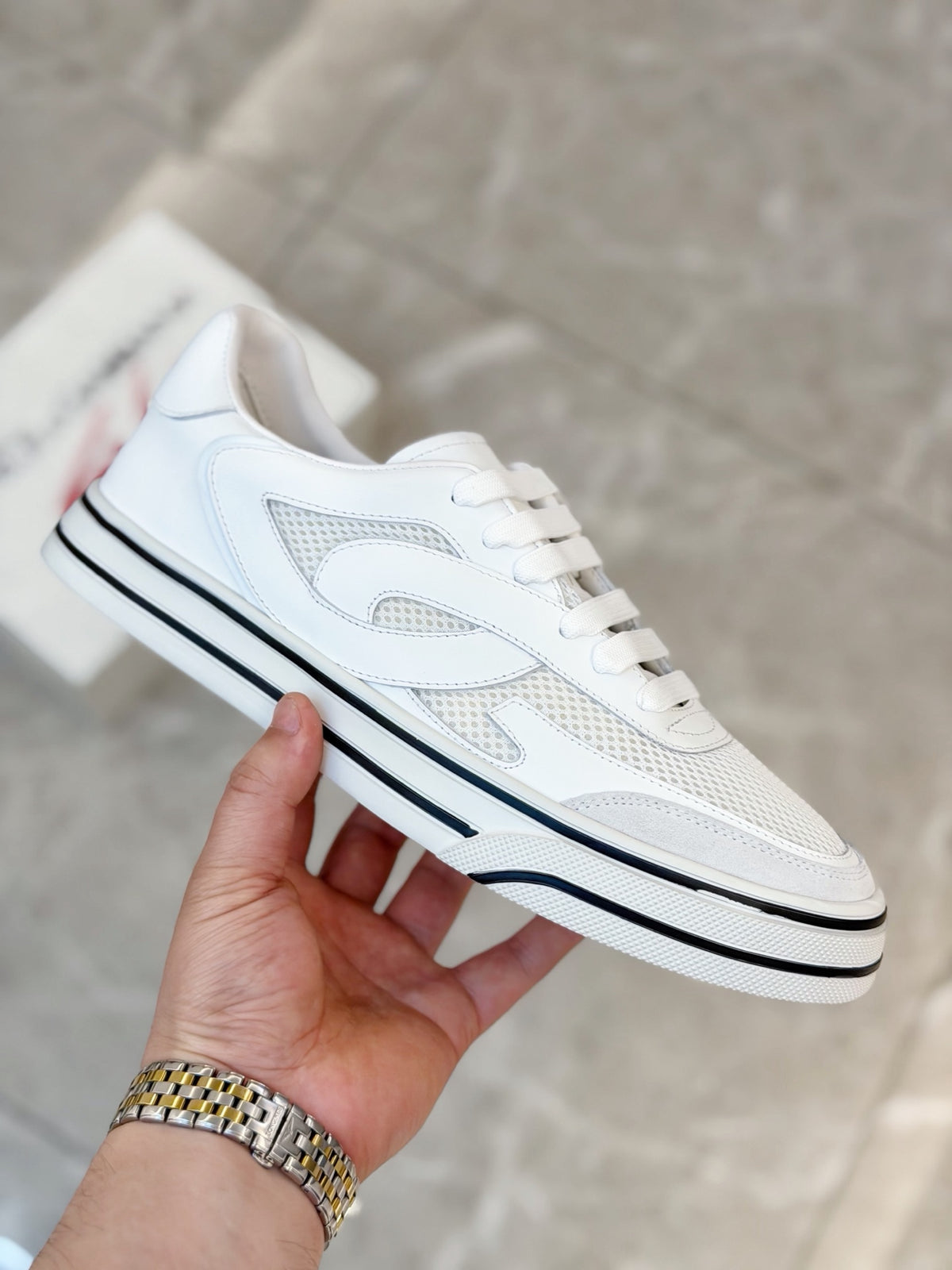 Dolce & Gabbana DG Men's Silk-Calfskin Spring Casual Sneakers