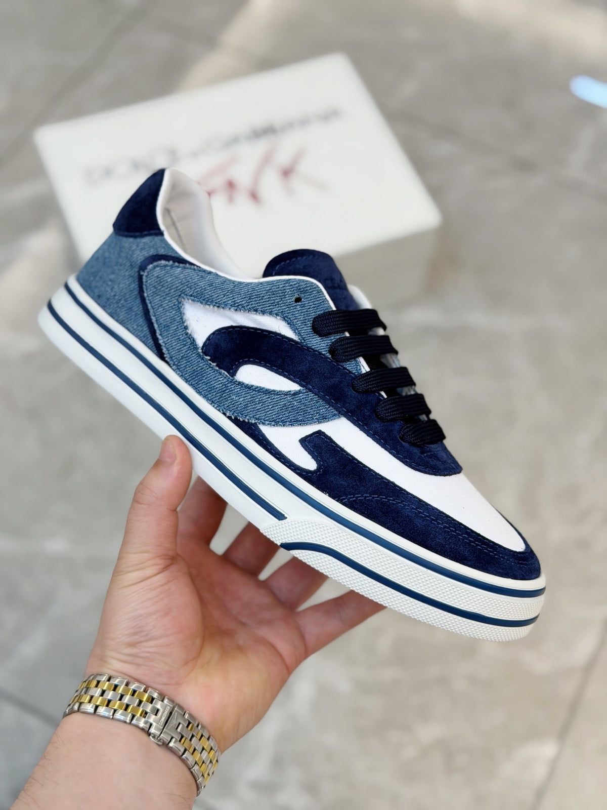 Dolce & Gabbana DG Men's Silk-Calfskin Spring Casual Sneakers