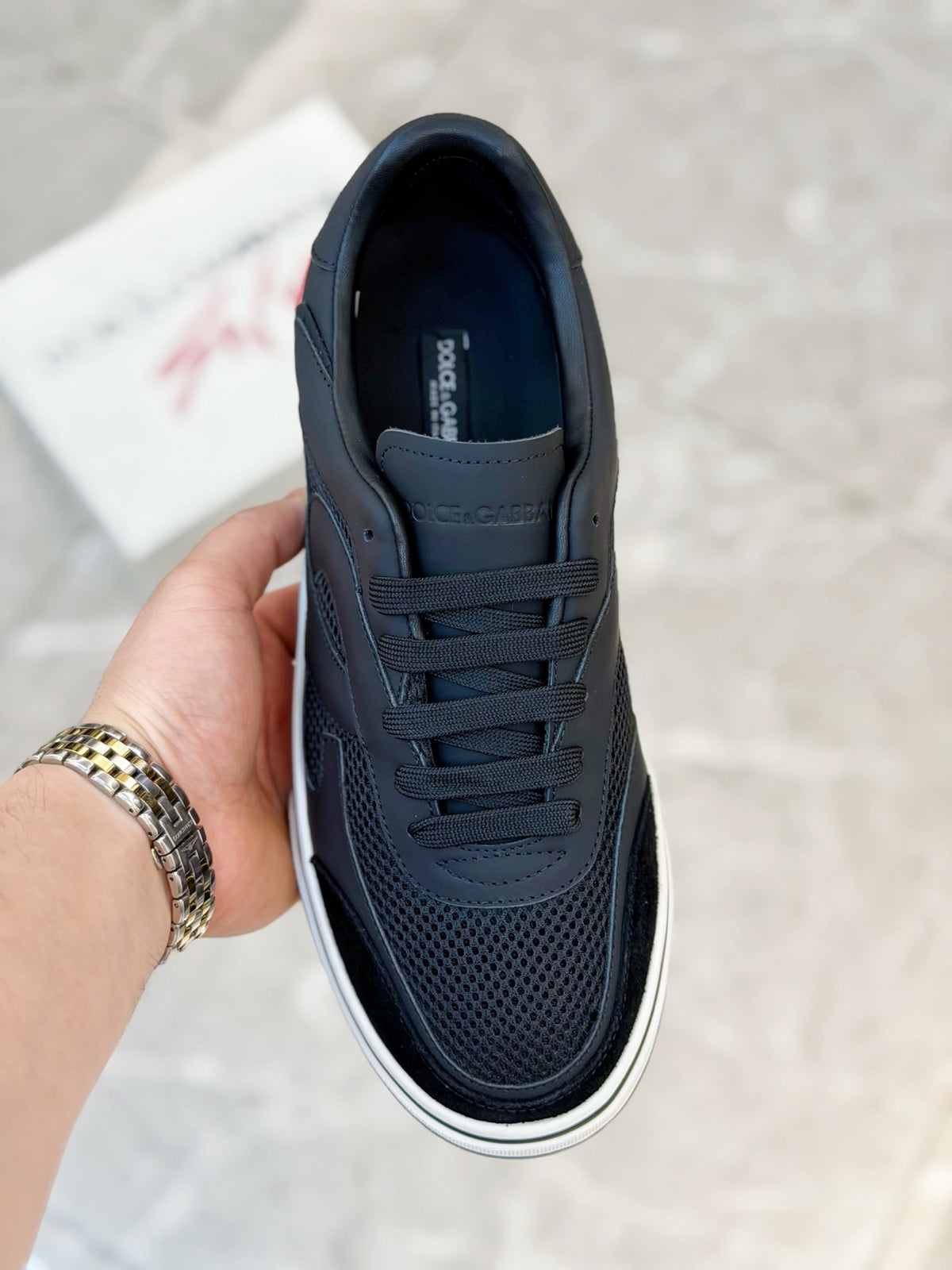 Dolce & Gabbana DG Men's Silk-Calfskin Spring Casual Sneakers