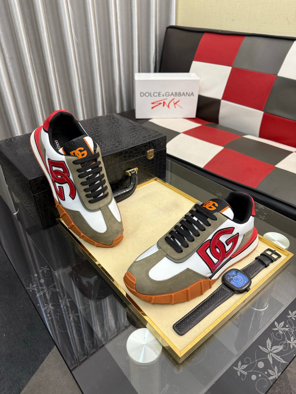 Dolce & Gabbana DG Silk Calfskin & Nubuck Casual Sneakers