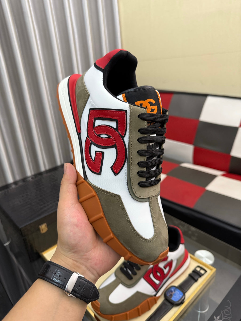 Dolce & Gabbana DG Silk Calfskin & Nubuck Casual Sneakers