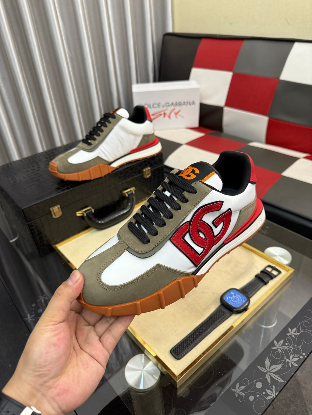 Dolce & Gabbana DG Silk Calfskin & Nubuck Casual Sneakers