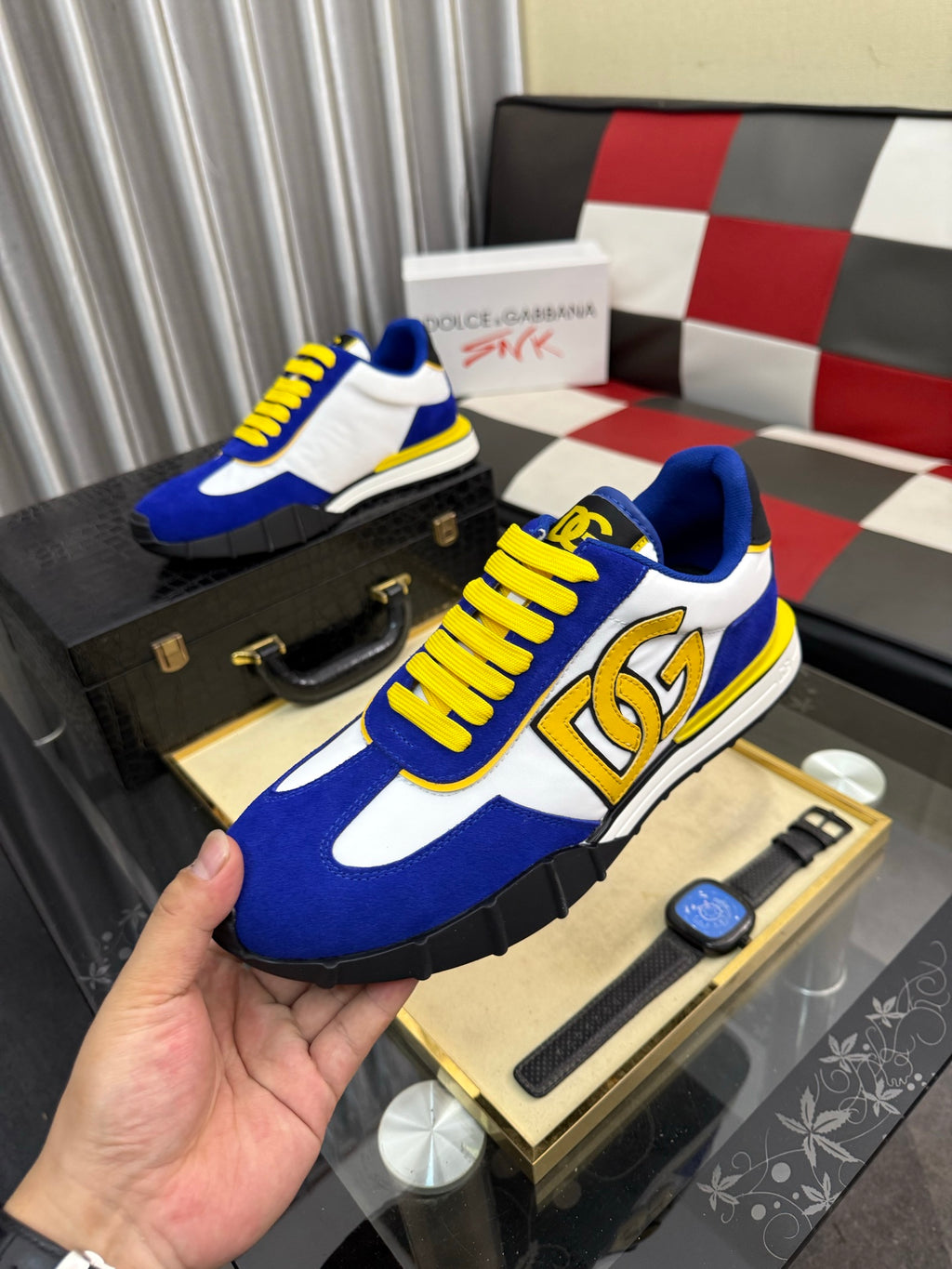 Dolce & Gabbana DG Silk Calfskin & Nubuck Casual Sneakers