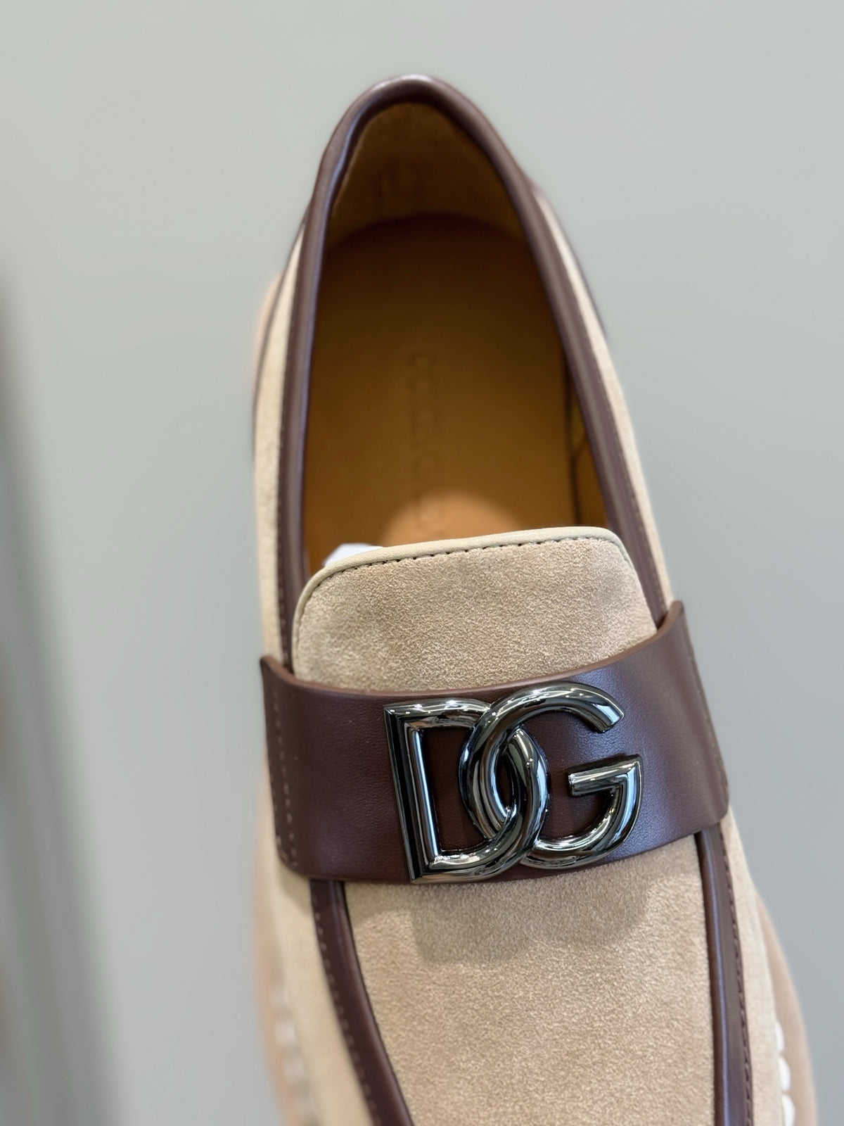 Dolce & Gabbana DG Men's New Florio Suede Moccasin Loafers with Logo
