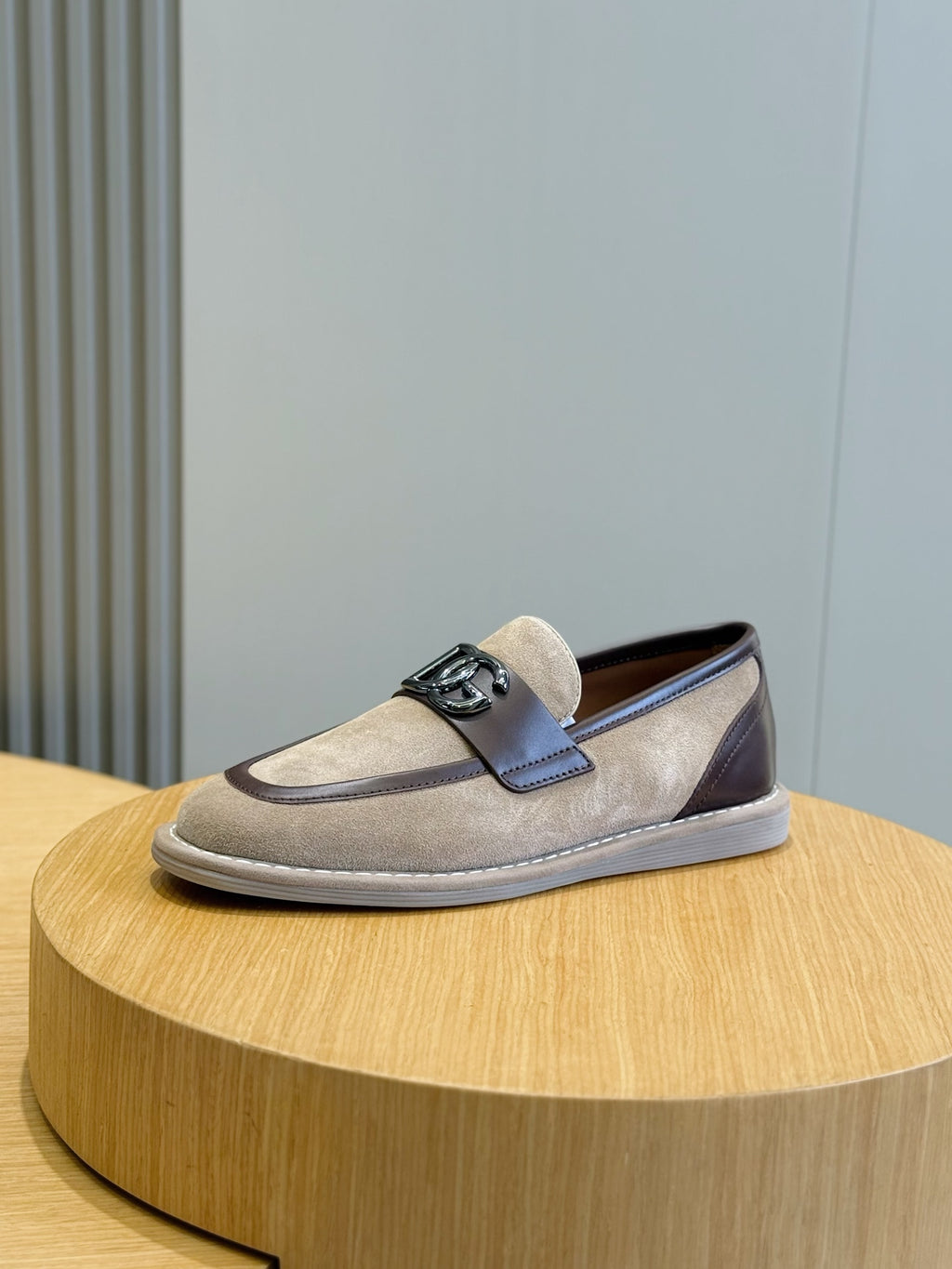 Dolce & Gabbana DG Men's New Florio Suede Moccasin Loafers with Logo