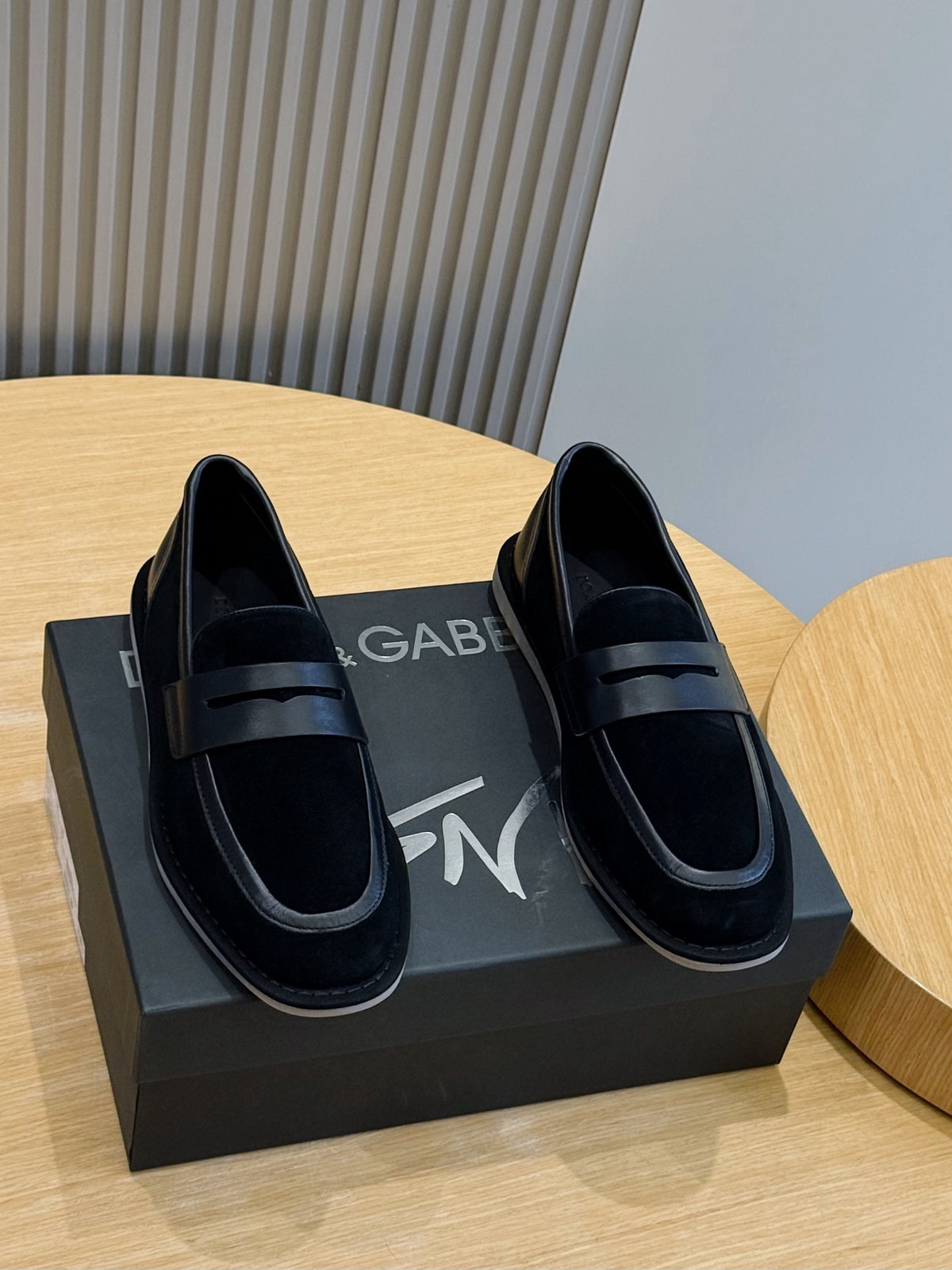 Dolce & Gabbana DG Men's New Florio Suede Moccasin Loafers with Logo