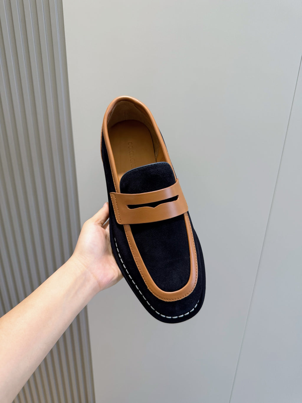 Dolce & Gabbana DG Men's New Florio Suede Moccasin Loafers with Logo