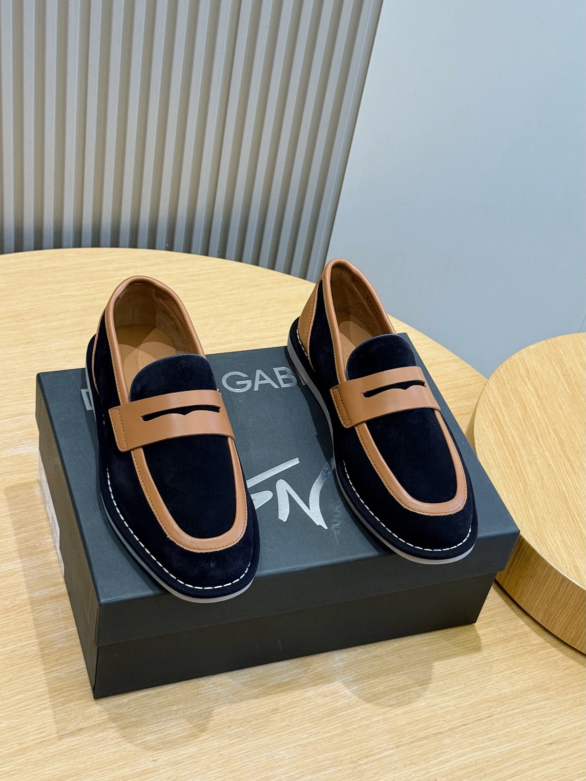 Dolce & Gabbana DG Men's New Florio Suede Moccasin Loafers with Logo