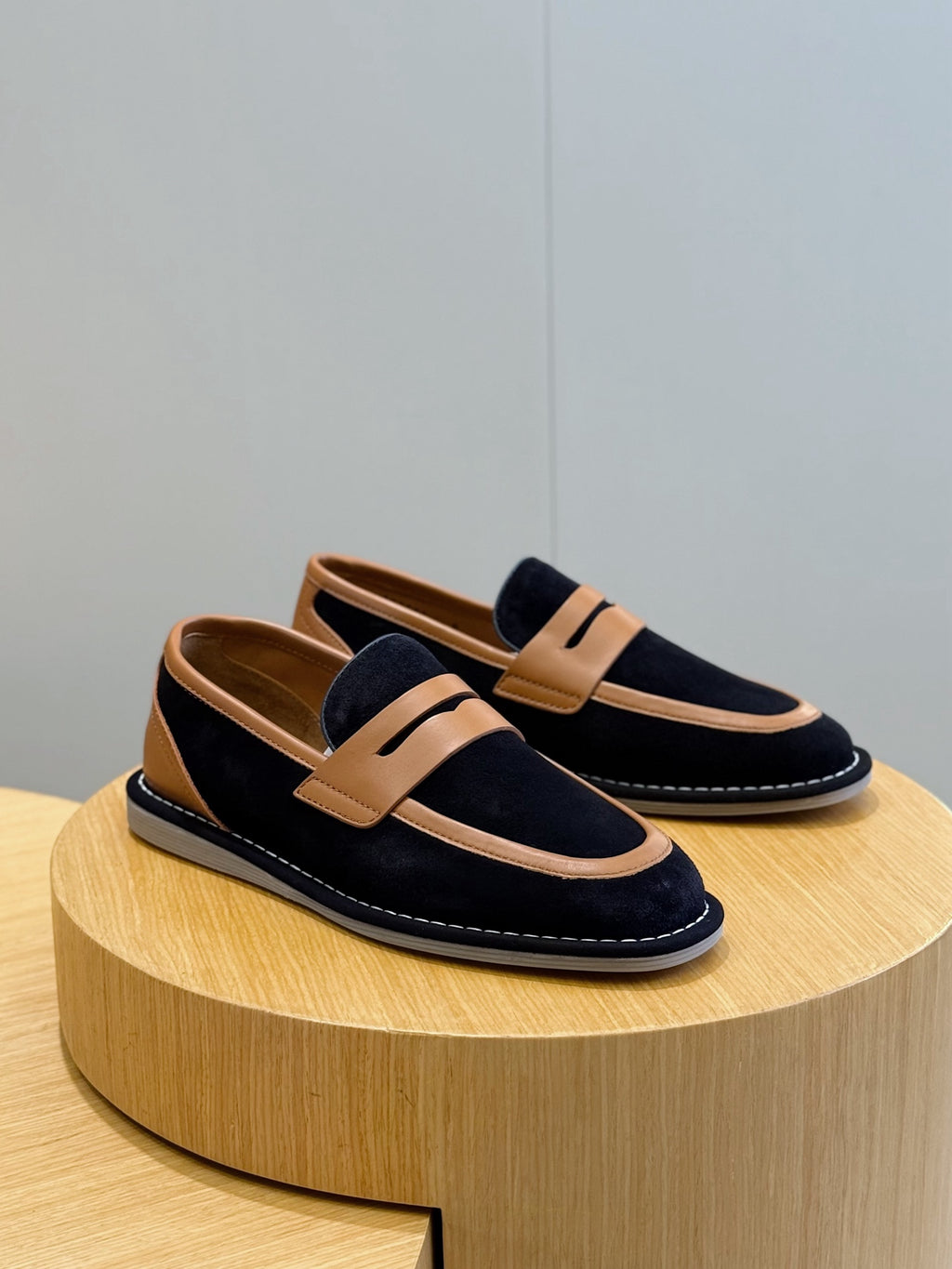 Dolce & Gabbana DG Men's New Florio Suede Moccasin Loafers with Logo