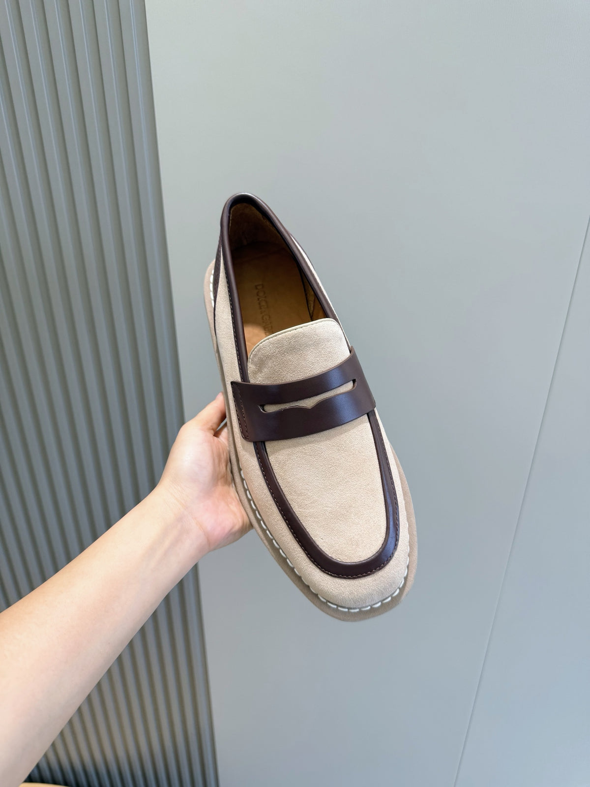 Dolce & Gabbana DG Men's New Florio Suede Moccasin Loafers with Logo
